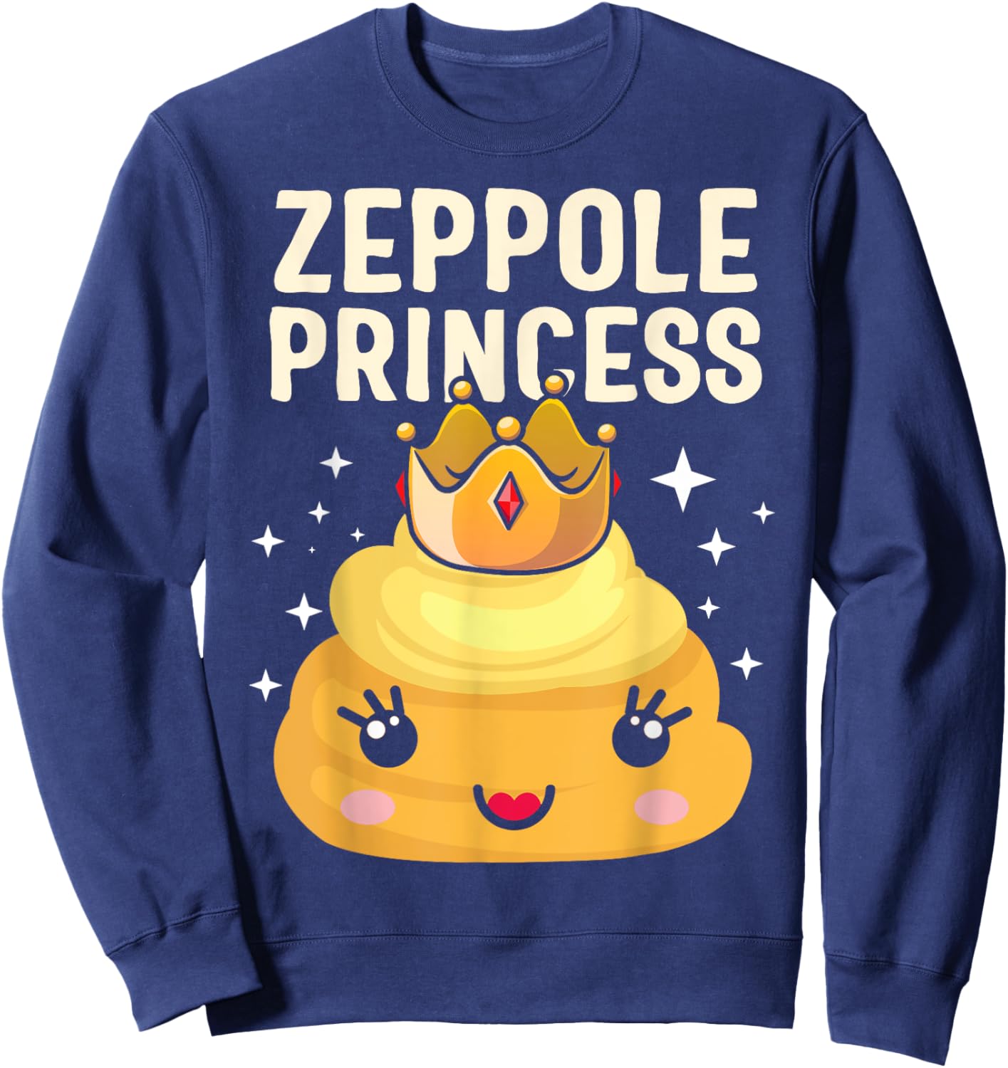 Saint Joseph's Day Zeppole Princess Cute Italian Pastry Marc Sweatshirt - Sweatshirt | Navy
