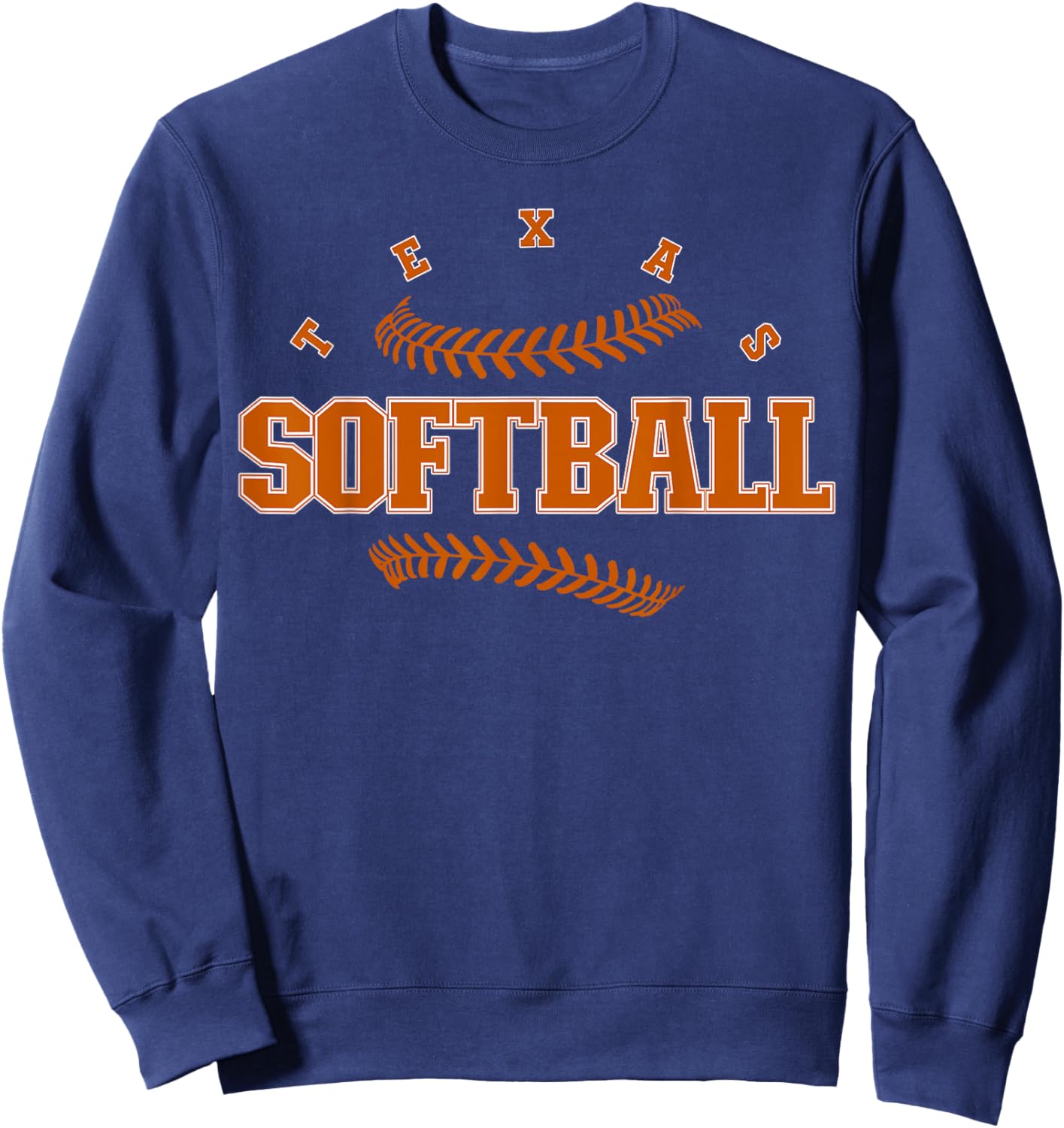 Texas Softball Vintage Kids Team Retro Softball Fan Sweatshirt - Sweatshirt | Navy