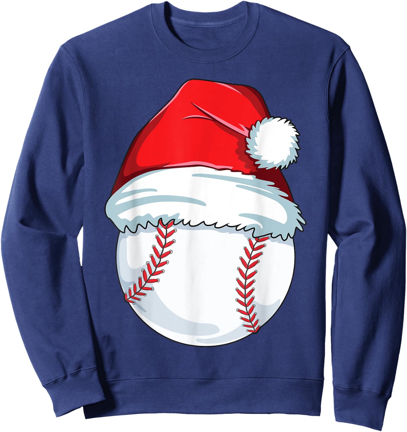 Christmas Baseball Xmas Santa Hat Ball Kids Boys Men Sweatshirt - Sweatshirt | Navy