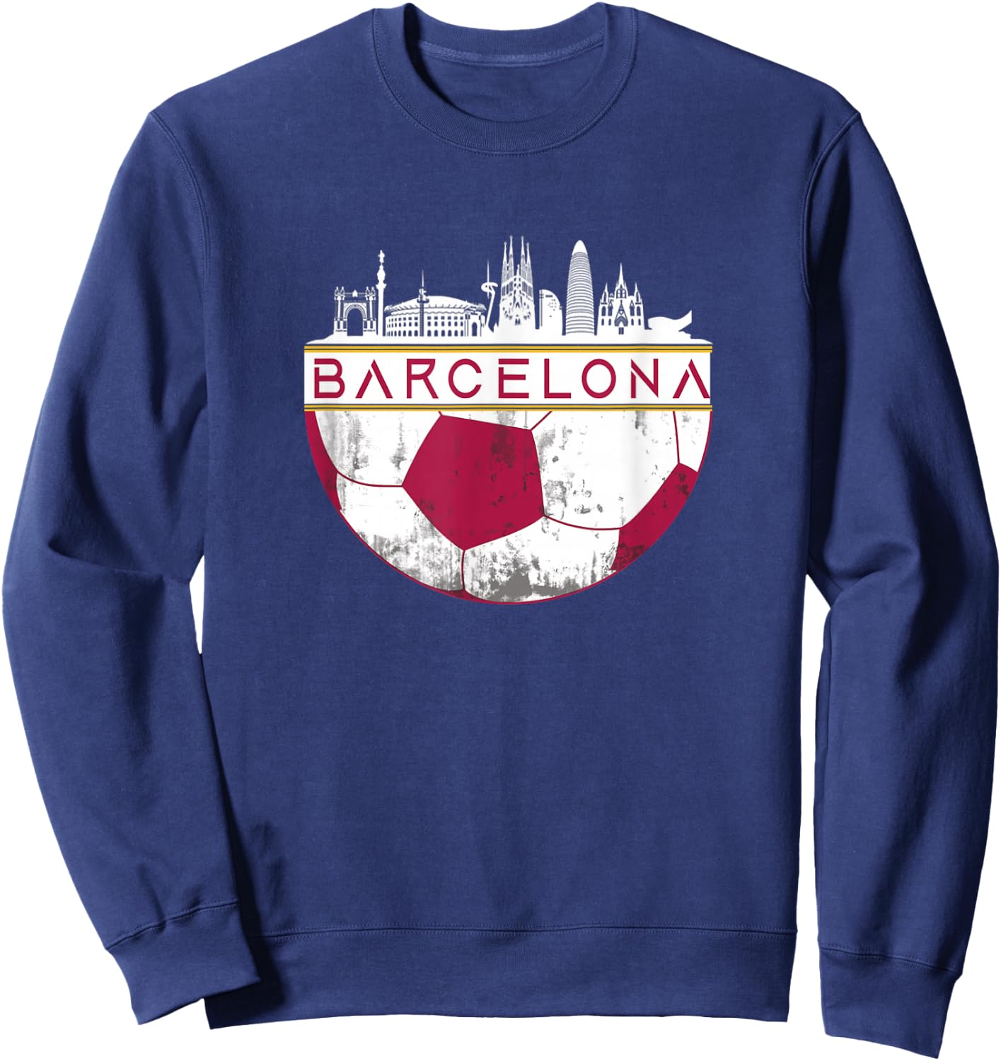Barcelona City Skyline Soccer Sports Fans Cool Sweatshirt - Sweatshirt | Navy