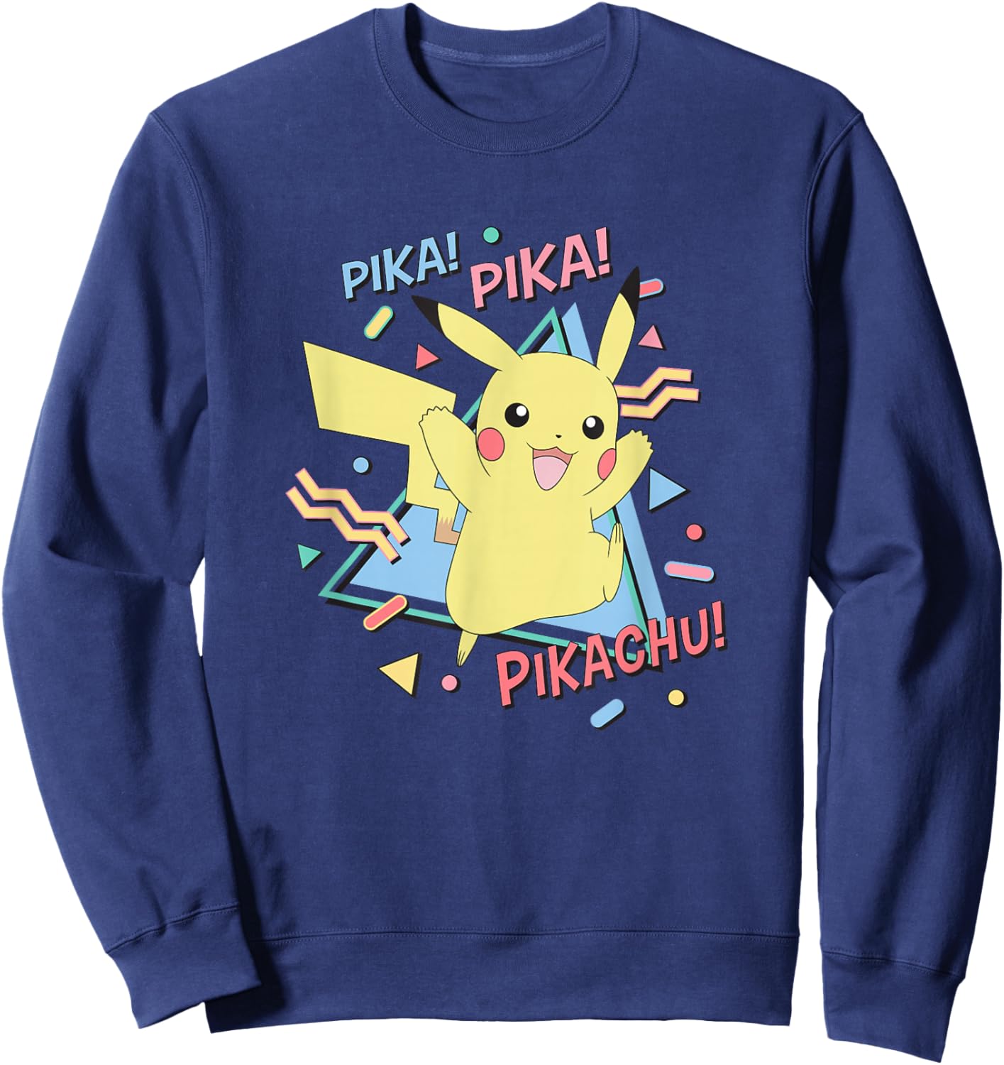 Pokémon Pikachu Retro Nineties Pika Pika Portrait Sweatshirt - Sweatshirt | Navy