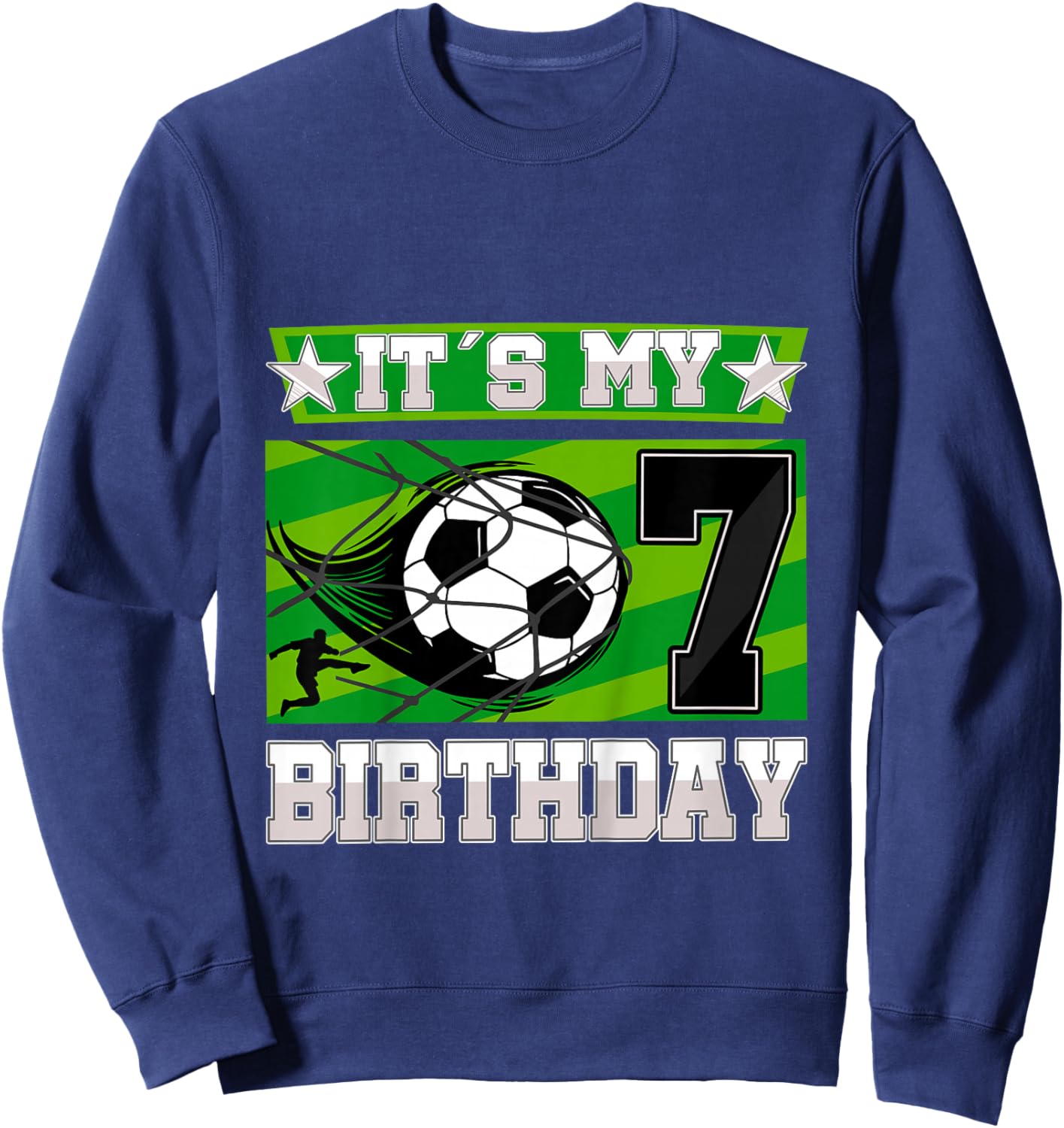 Soccer Birthday Party - 7th Birthday Boy 7 Years Old Sweatshirt - Sweatshirt | Navy