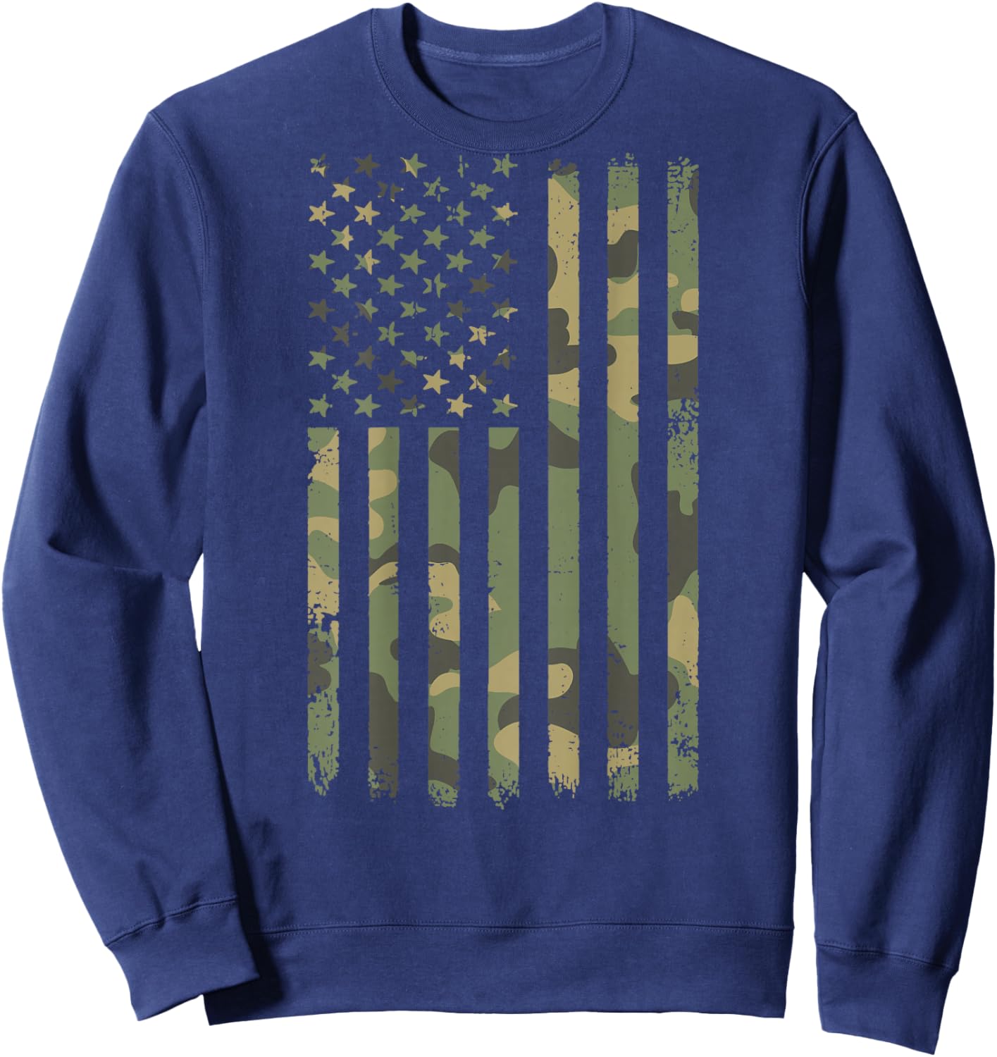 Vintage Camouflage American Flag Men, Women, Teens, & Kids Sweatshirt - Sweatshirt | Navy