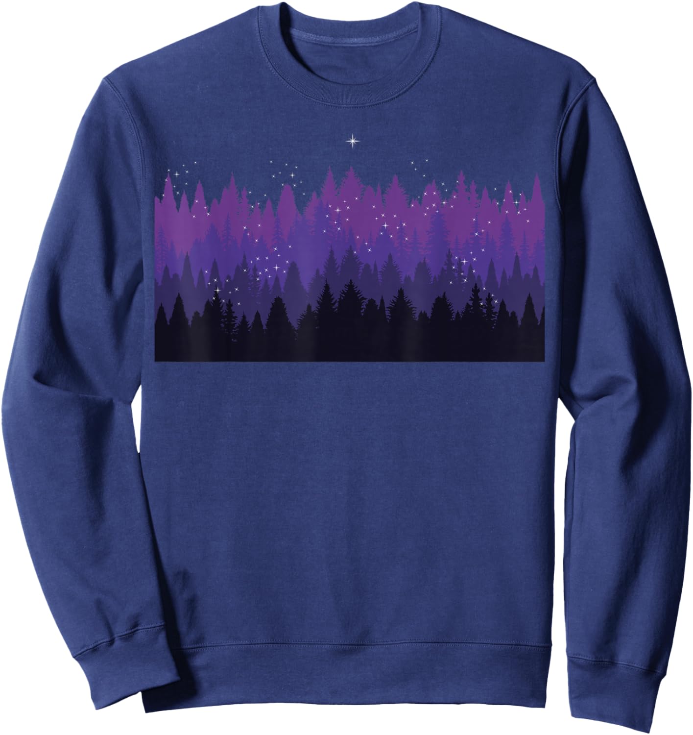 Firefly Nature Trees and Forest at Night with Glow Worms Sweatshirt - Sweatshirt | Navy