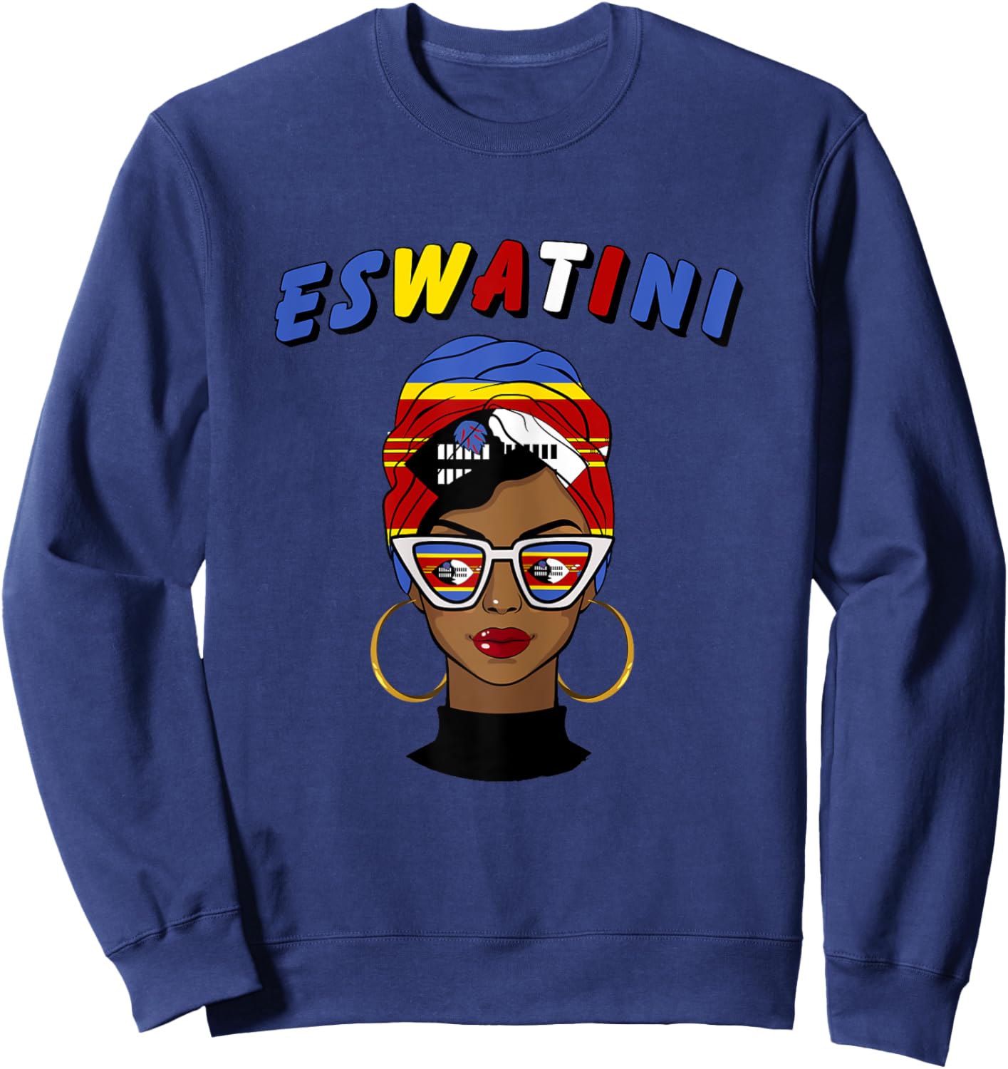 Eswatini , Eswatini Flag, Eswatini Girl, Eswatini Women Sweatshirt - Sweatshirt | Navy