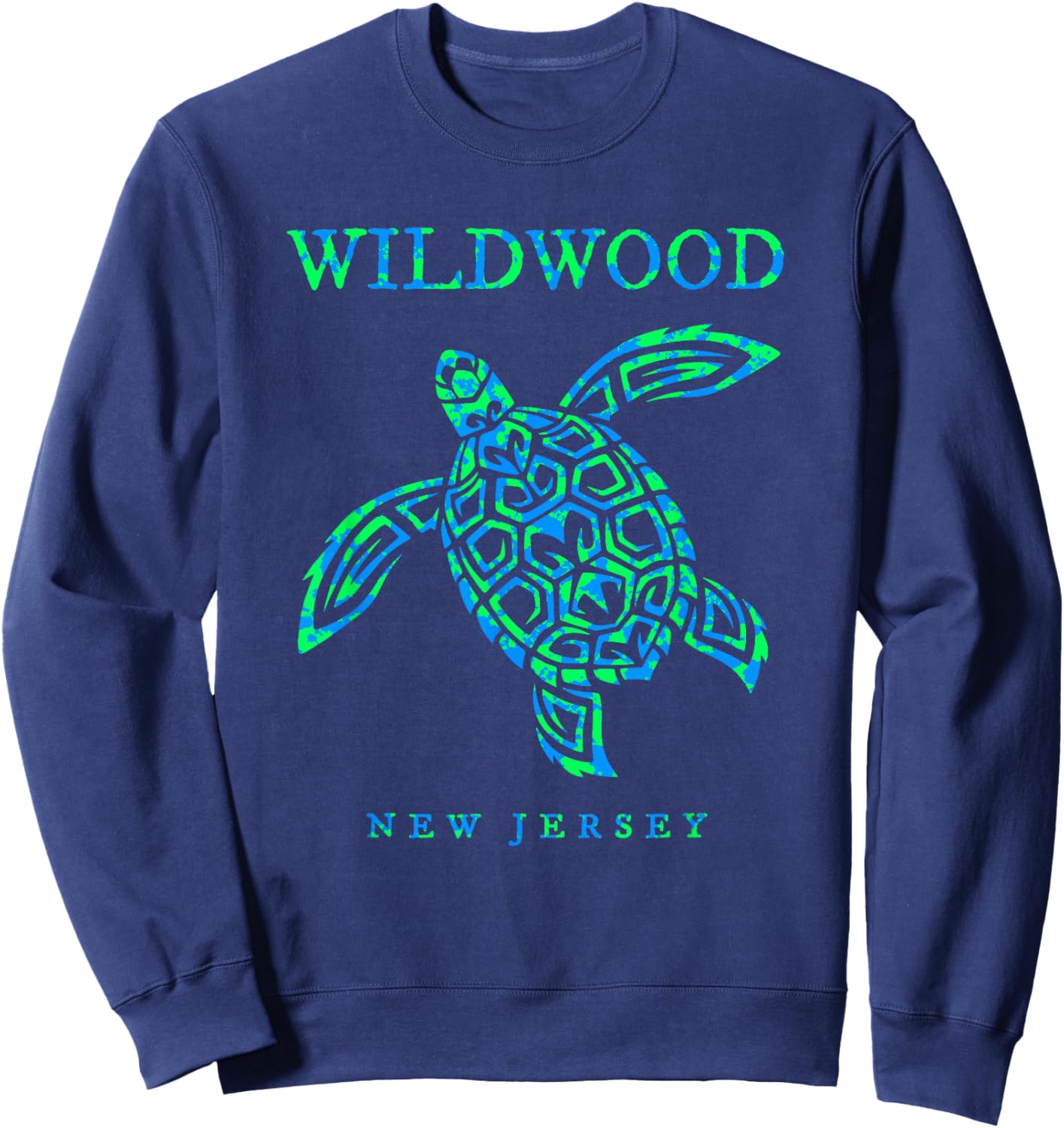 Wildwood New Jersey Sea Turtle Boys Girls Toddler Souvenir Sweatshirt - Sweatshirt | Navy