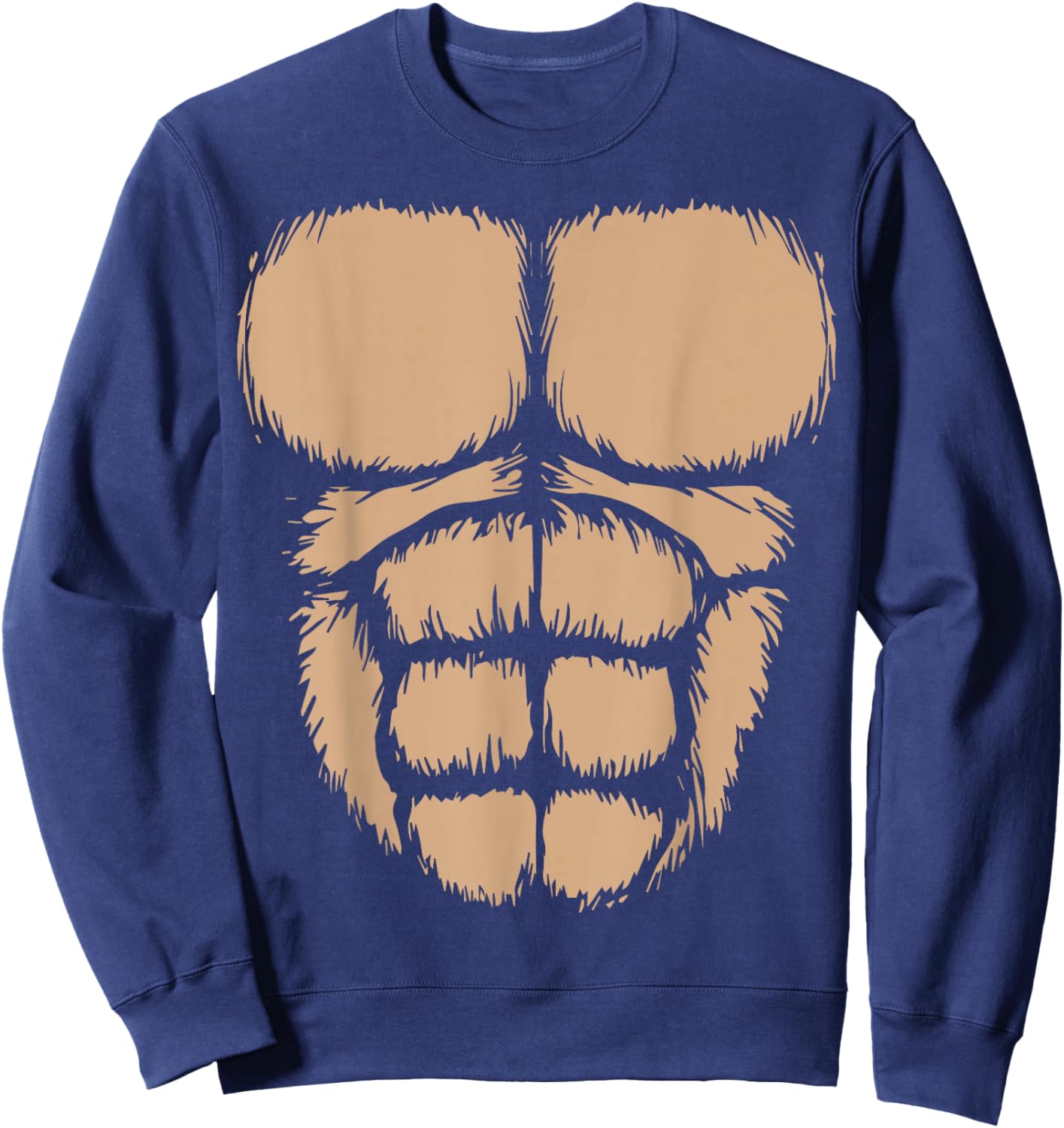 Monkey Gorilla Sixpack Belly Gorilla Chest Halloween Costume Sweatshirt - Sweatshirt | Navy