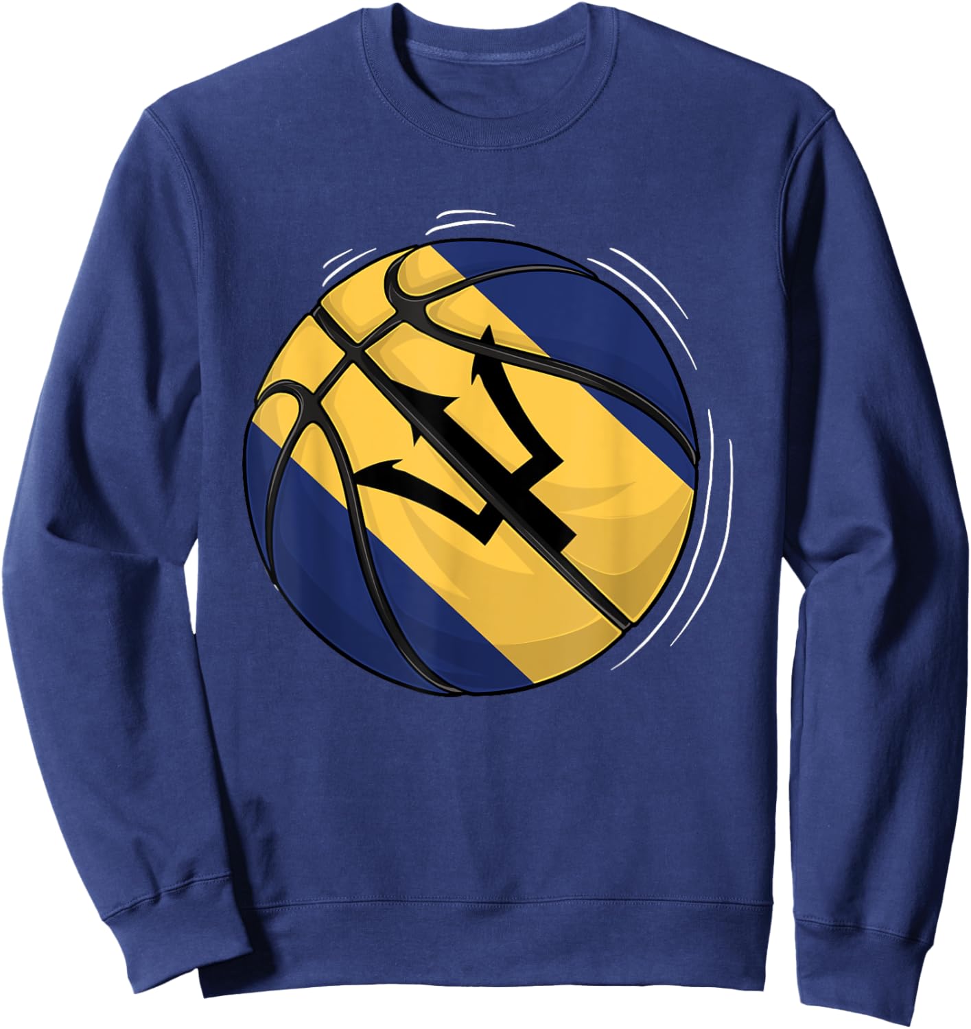 Basketball Ball With The Flag Of Barbados Sweatshirt - Sweatshirt | Navy