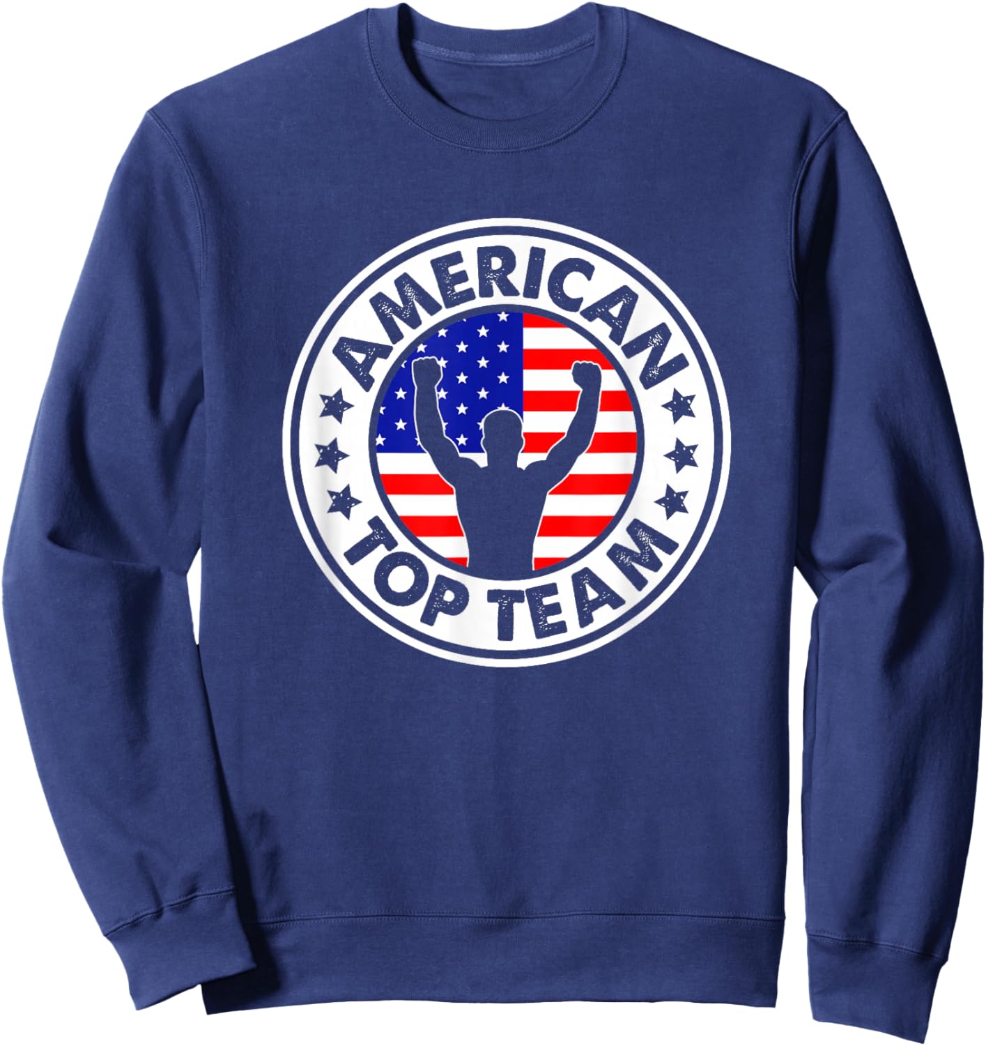 American Flag Top Team BJJ Brazilian Jiu Jitsu Sweatshirt - Sweatshirt | Navy
