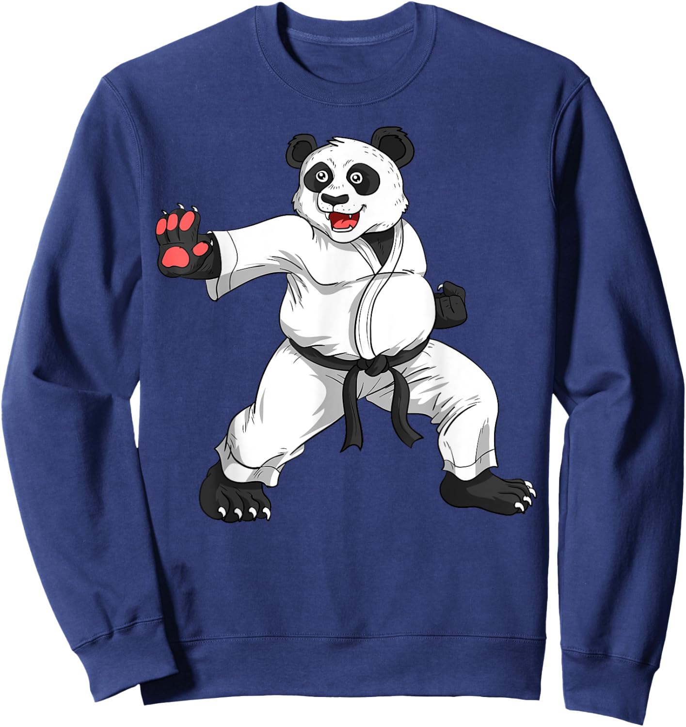 Karate Black Belt Panda Lover Japanese Martial Arts Sport Sweatshirt - Sweatshirt | Navy