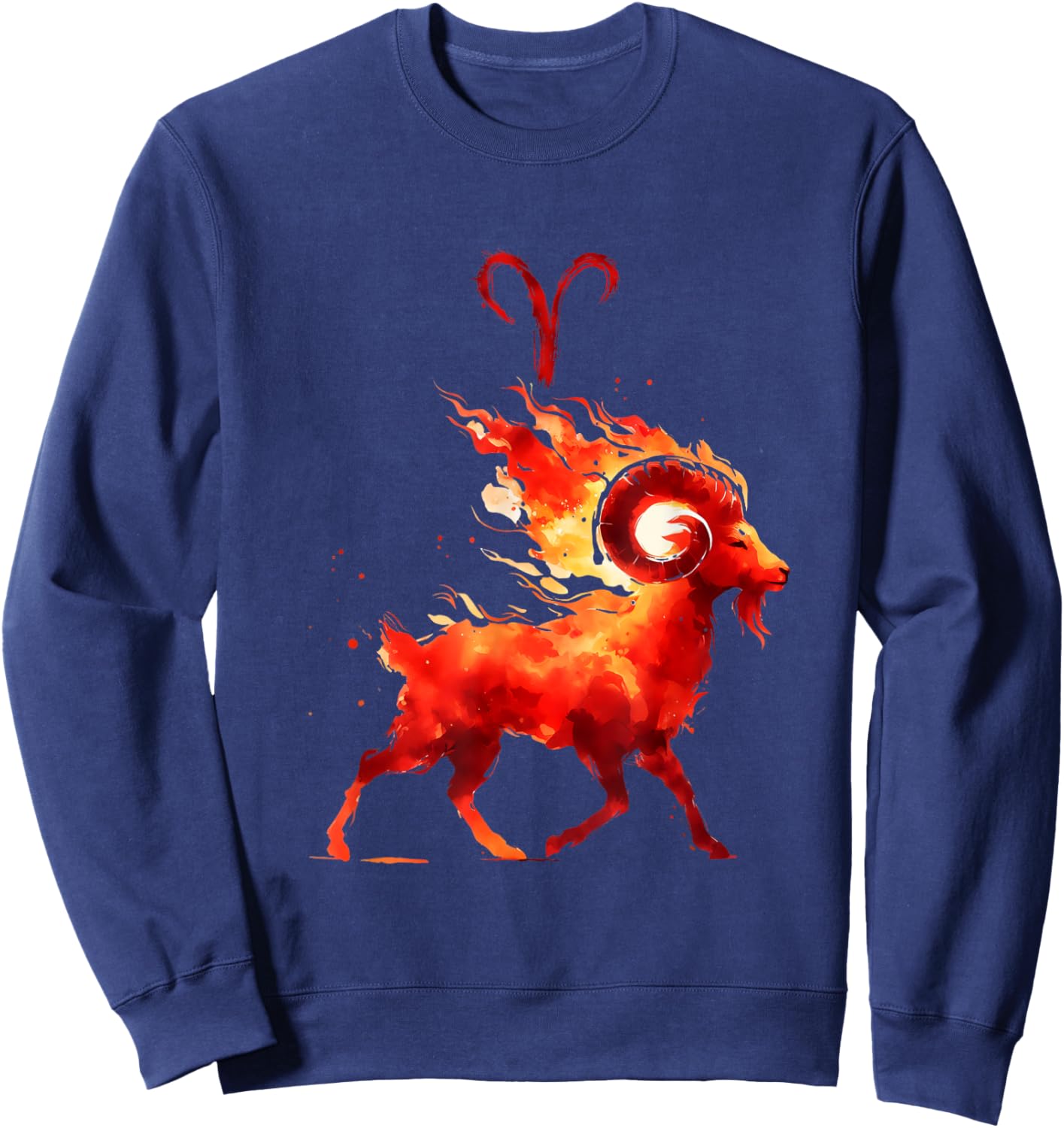 March April Birthday Asian Brush Aries Zodiac Fire Sign Sweatshirt - Sweatshirt | Navy