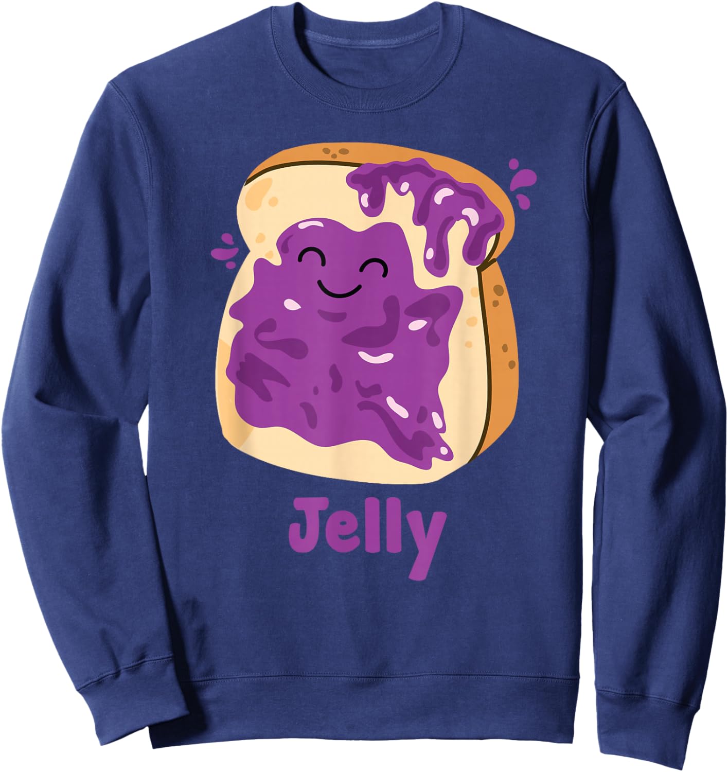 Peanut Butter & Jelly Matching Couple Halloween Best Friends Sweatshirt - Sweatshirt | Navy