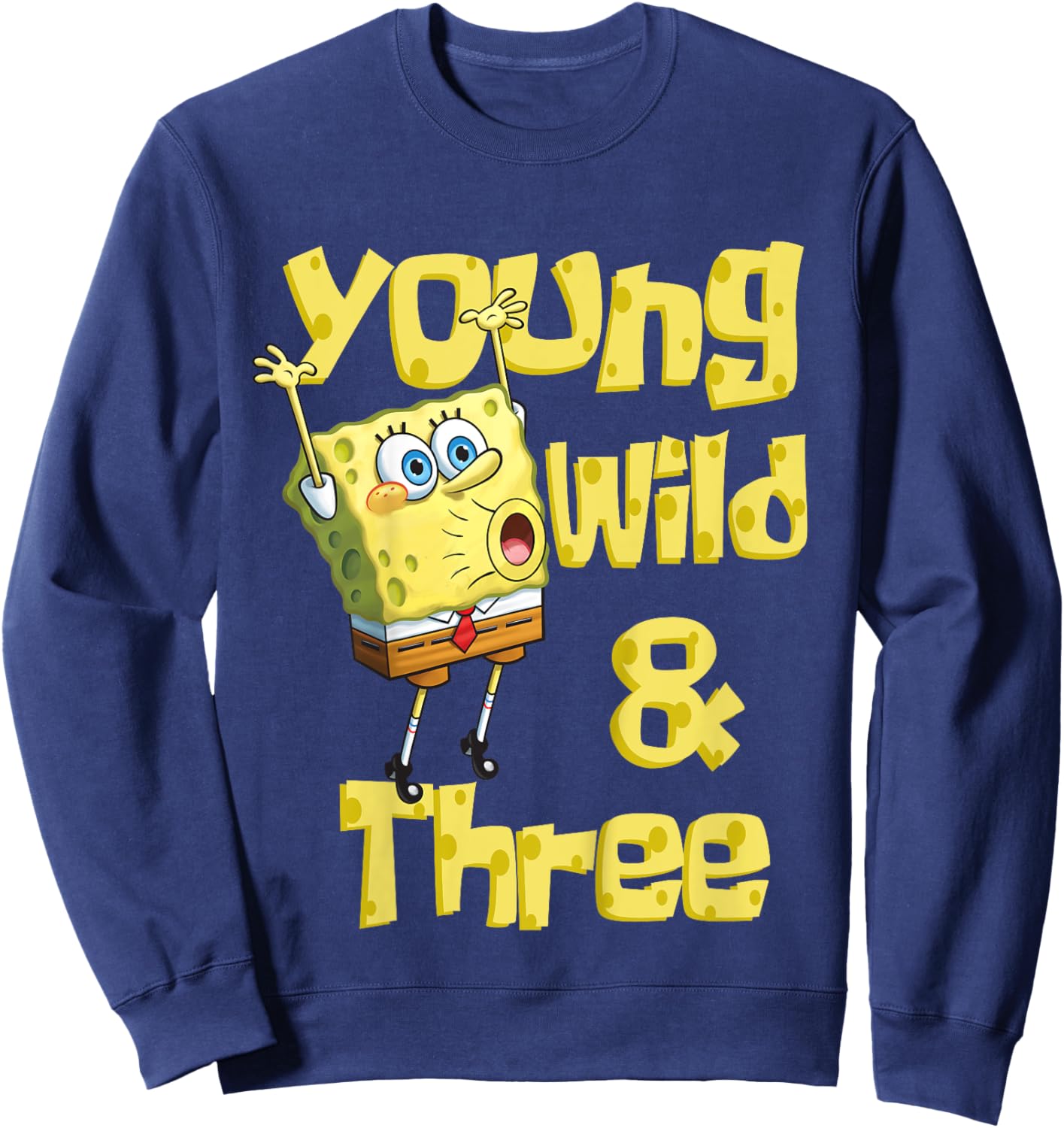 Mademark x SpongeBob SquarePants - Kids Young Wild & Three - 3rd Birthday Sweatshirt - Sweatshirt | Navy