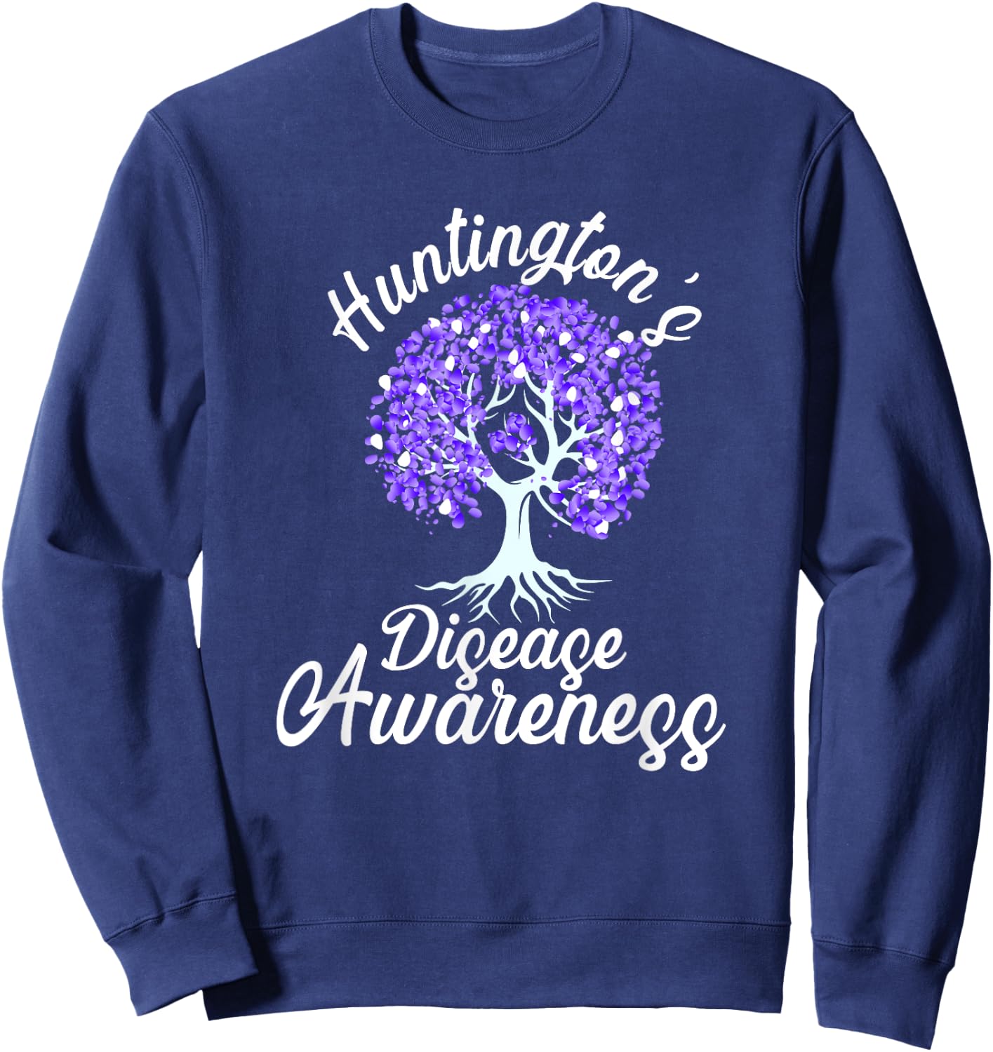 Huntingtons Disease Awareness Warrior Tree Hop Sweatshirt - Sweatshirt | Navy