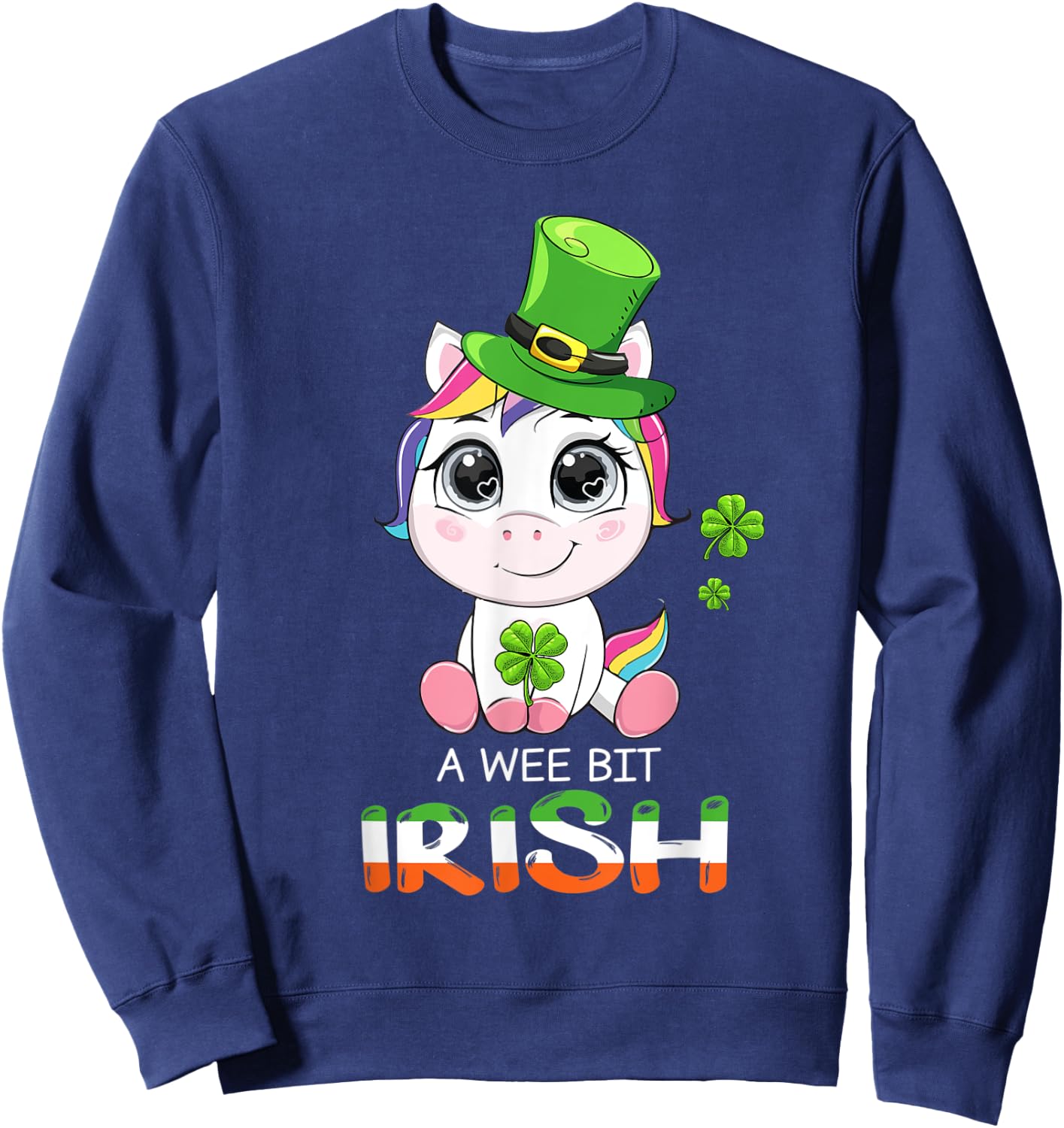 Unicorn A Wee Bit Irish Green For Patrick’s Day Lover Sweatshirt - Sweatshirt | Navy