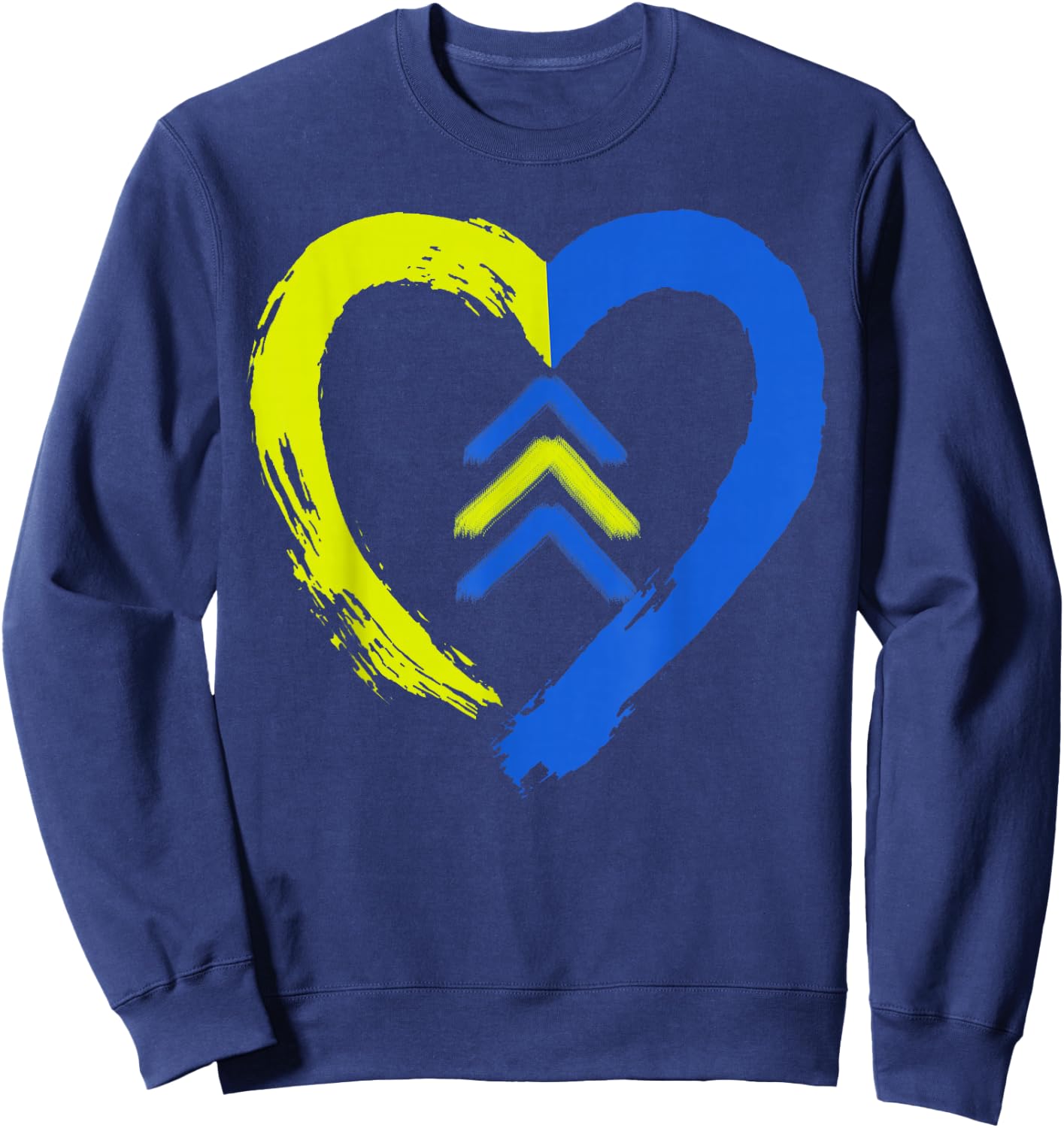 3 Arrows Heart Love Down Syndrome Awareness Sweatshirt - Sweatshirt | Navy