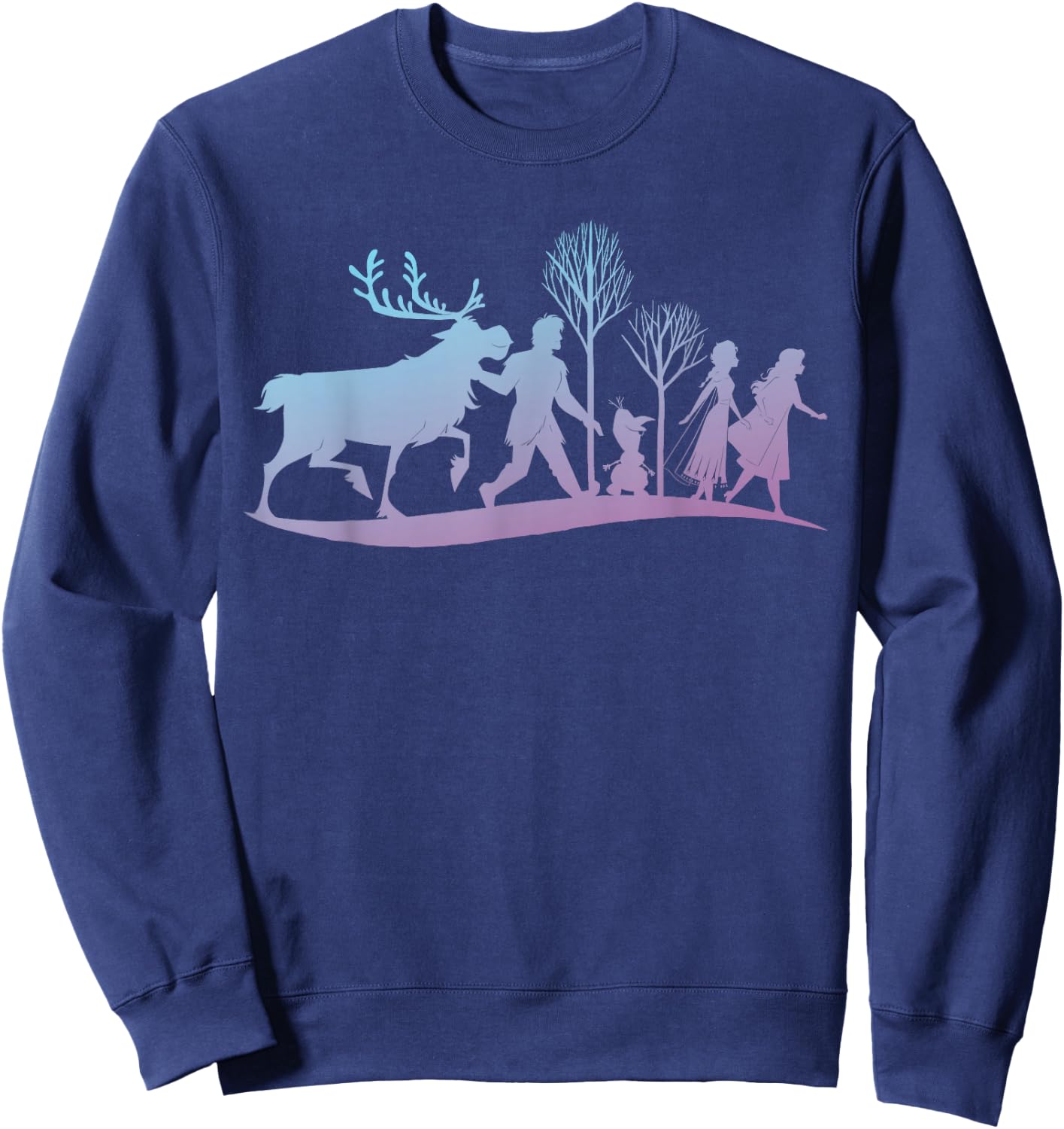Disney Frozen 2 Characters Gradient Silhouette Sweatshirt - Sweatshirt | Navy