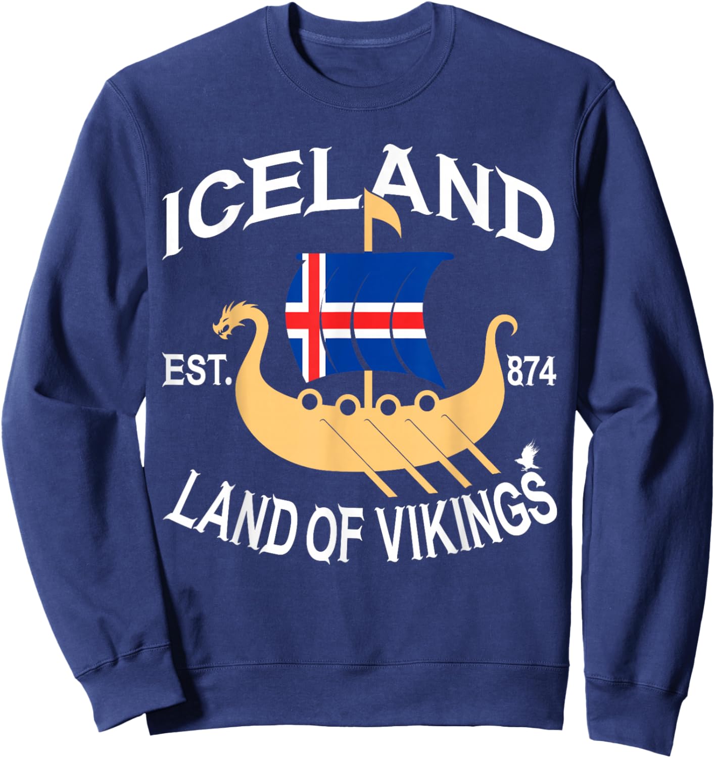 Norse Mythology Viking Ship Island Land of the Vikings Sweatshirt - Sweatshirt | Navy
