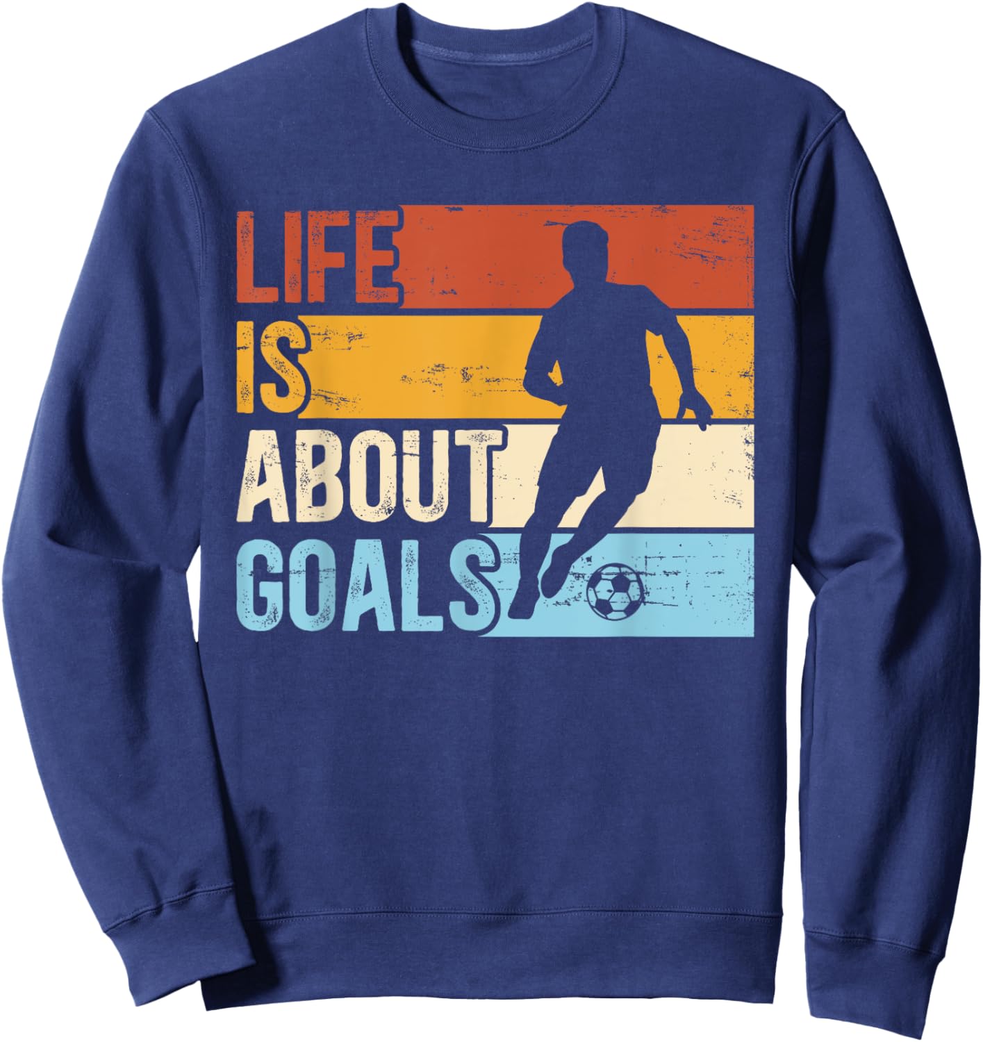 Soccer Funny Life Is About Goals Boys Sweatshirt - Sweatshirt | Navy