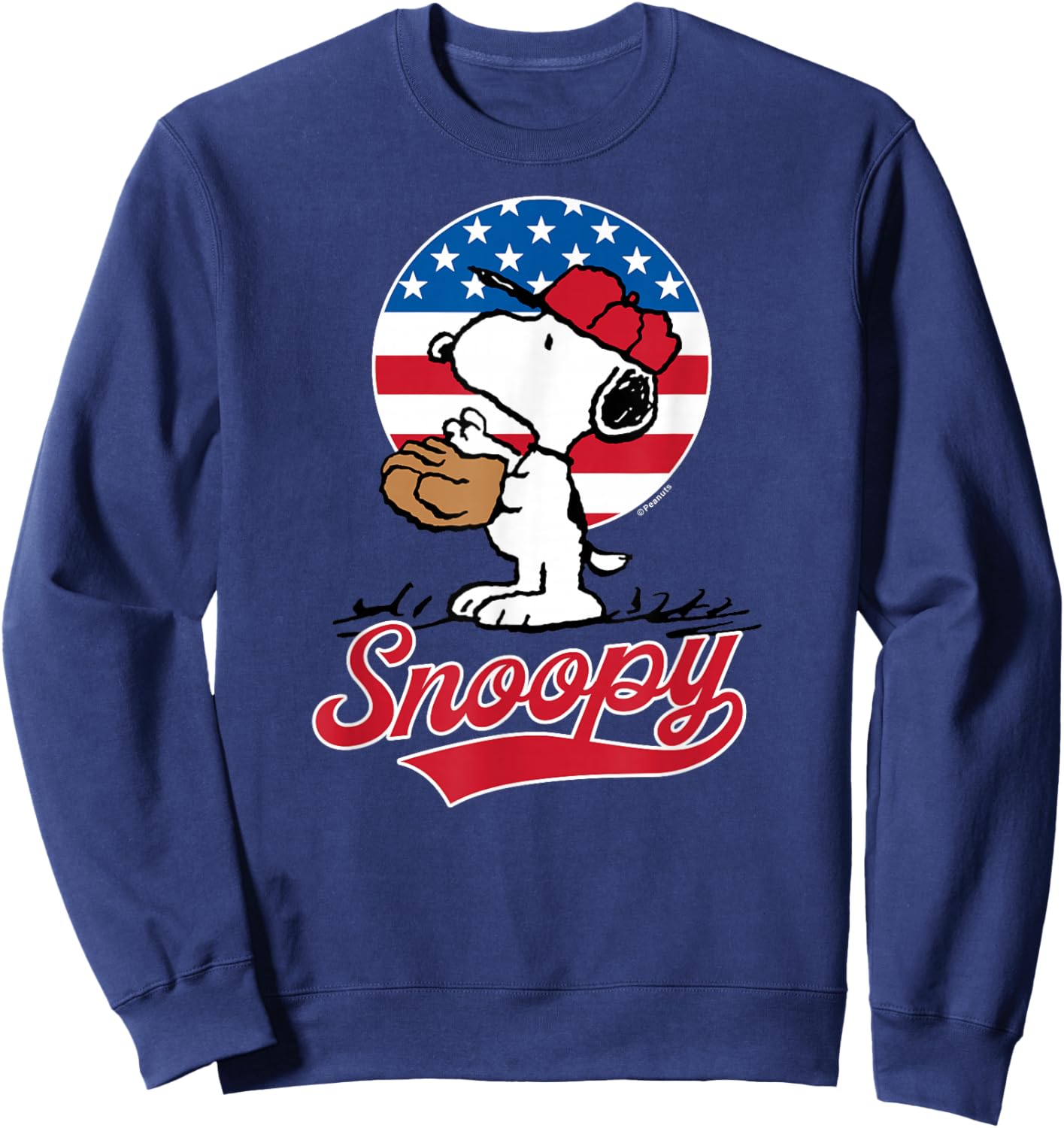 Peanuts - Snoopy Americana Baseball Sweatshirt - Sweatshirt | Navy