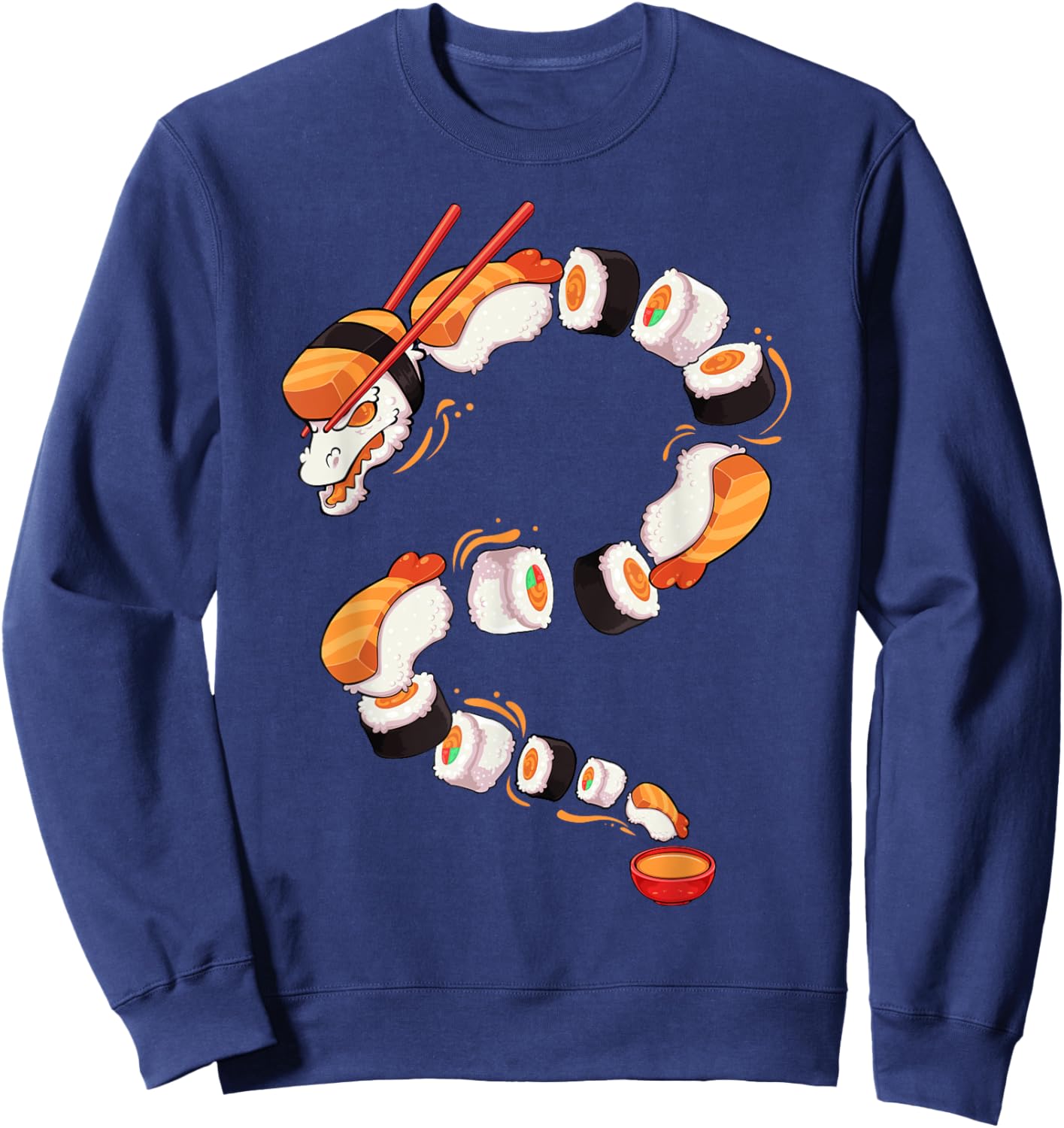 Sushi Dragon Roll Japanese Food Kawaii Dragon Anime Sushi Sweatshirt - Sweatshirt | Navy