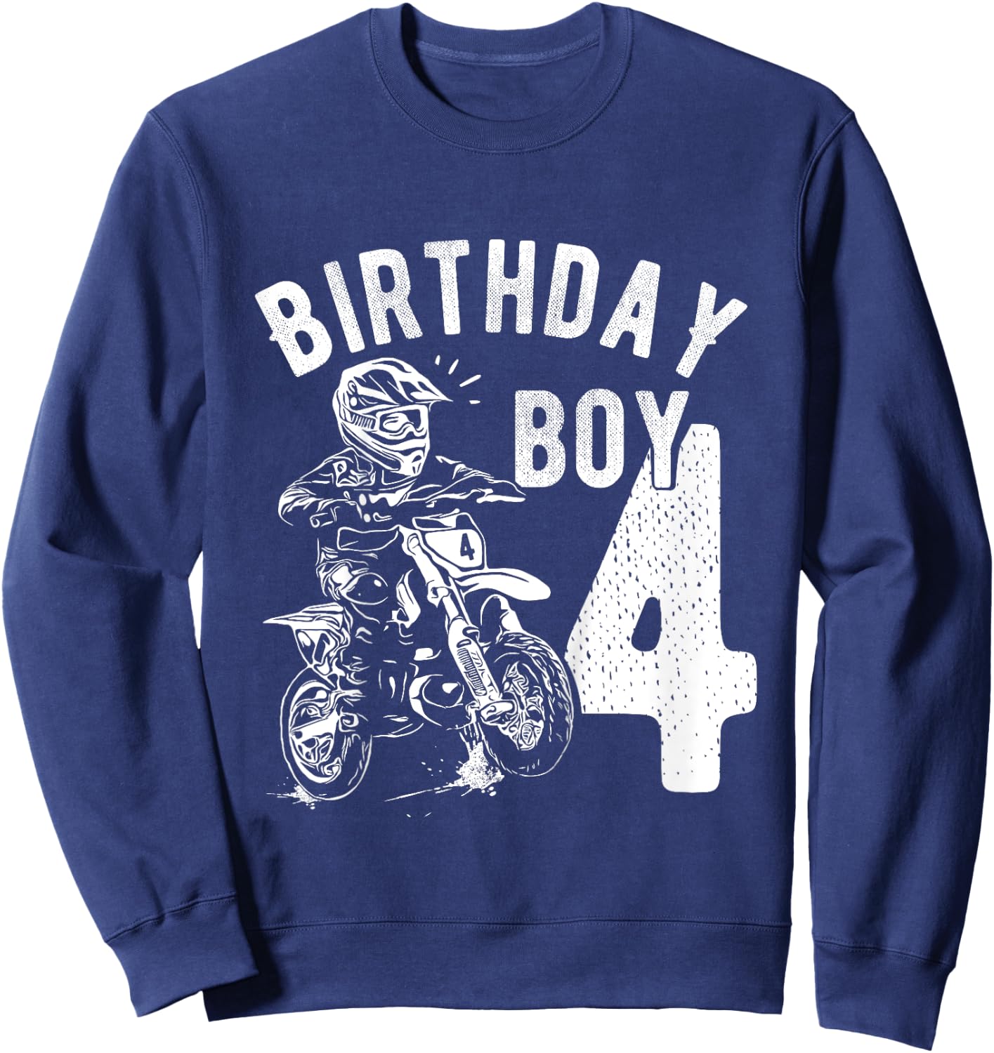 Kids 4 years old kid - Birthday boy - Dirt bike - Motorcycle Sweatshirt - Sweatshirt | Navy