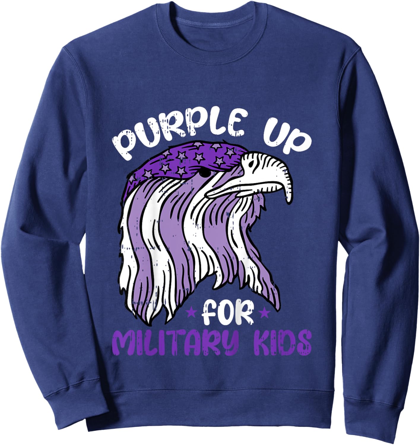 Purple Up For Military Kids Child Army Soldier Children Sweatshirt - Sweatshirt | Navy