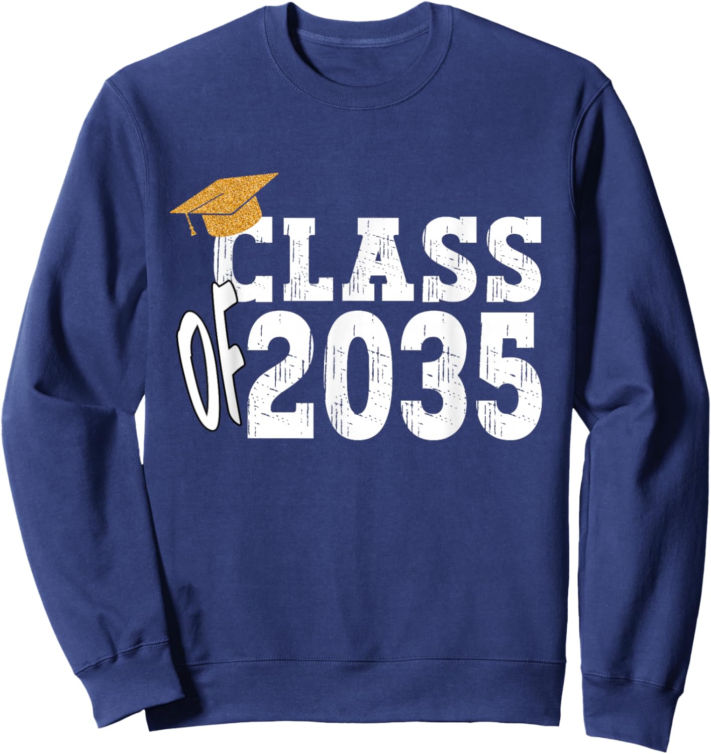 Class of 2035 Grow With Me Boy Girl First Day of Graduation Sweatshirt - Sweatshirt | Navy