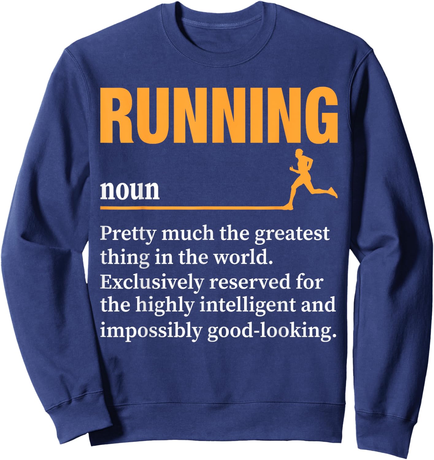Running Definition Humor Marathon Funny Athlete Runner Sweatshirt - Sweatshirt | Navy