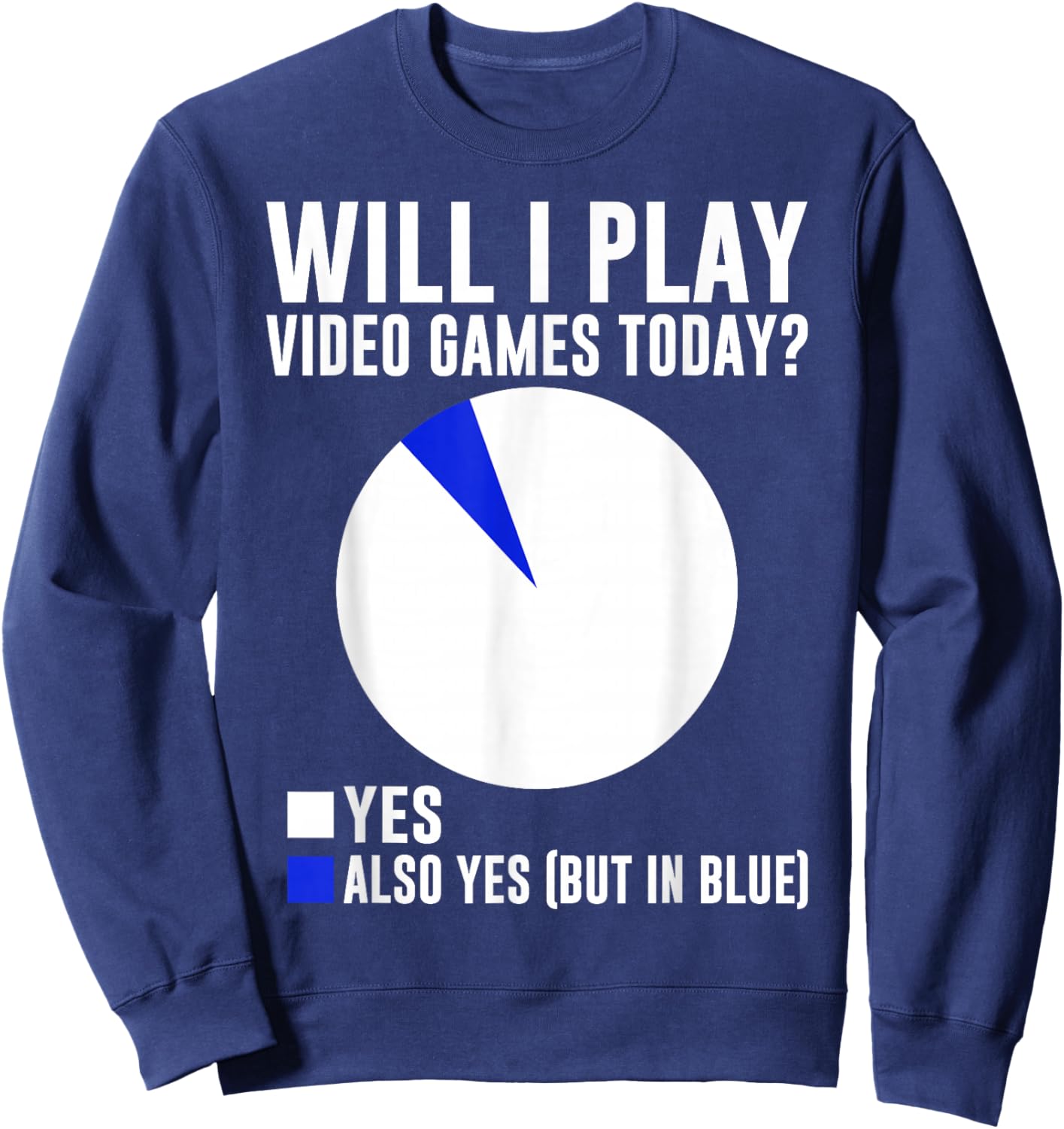 Will I Play Video Games Today? Yes Also Yes (But in Blue) Sweatshirt - Sweatshirt | Navy