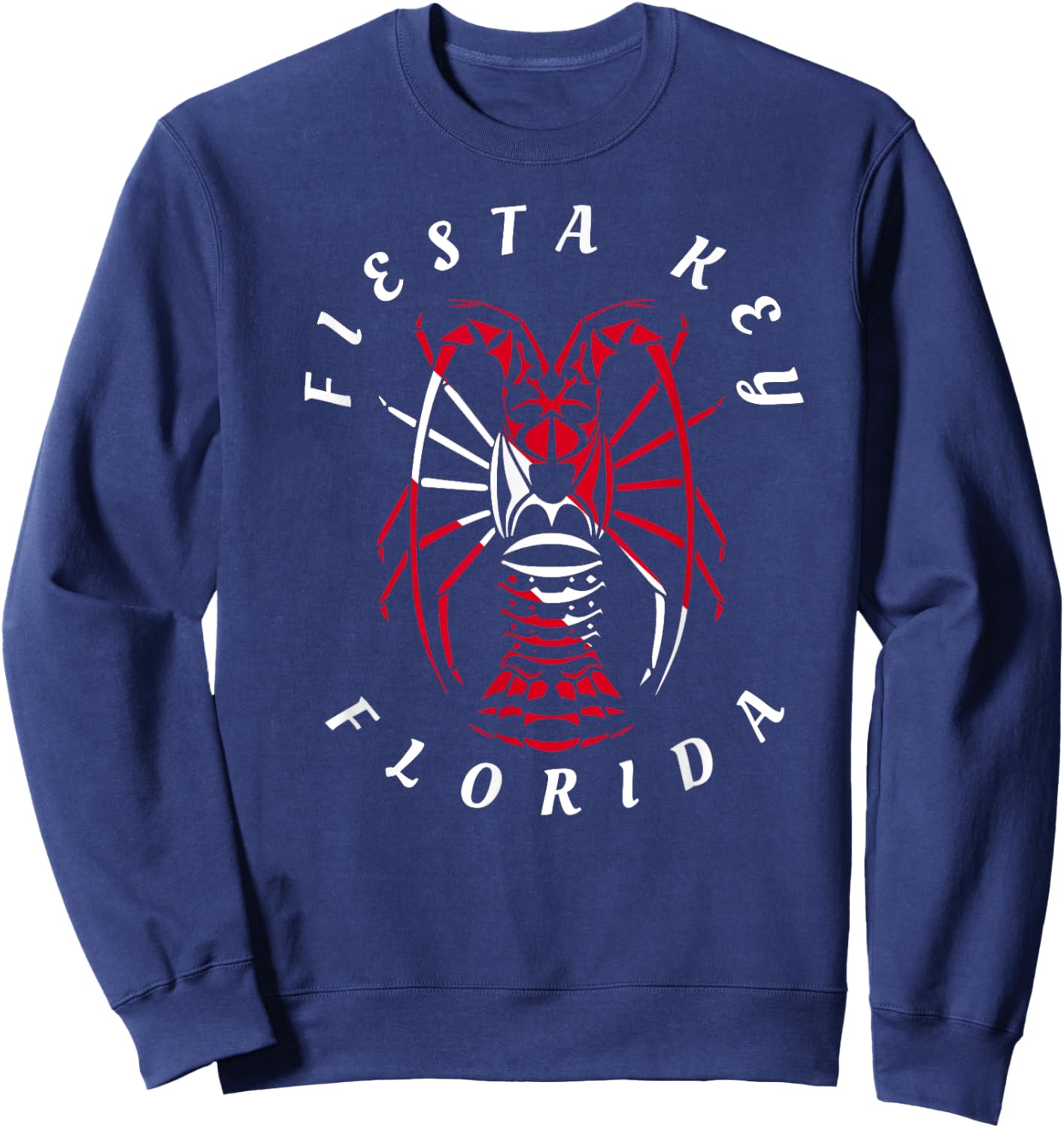 Fiesta Key Florida Keys Spiny Lobster Lobstering Diving Sweatshirt - Sweatshirt | Navy