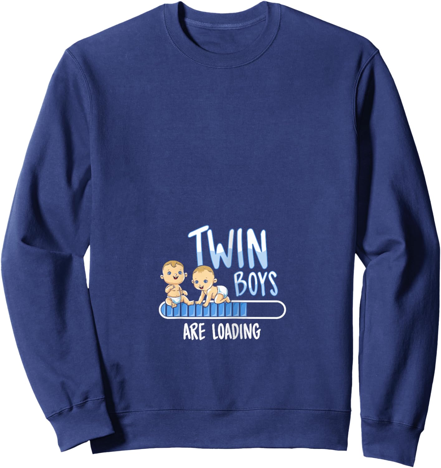 Twin Boys Loading Pregnancy Announcement Shirt Gift Sweatshirt - Sweatshirt | Navy
