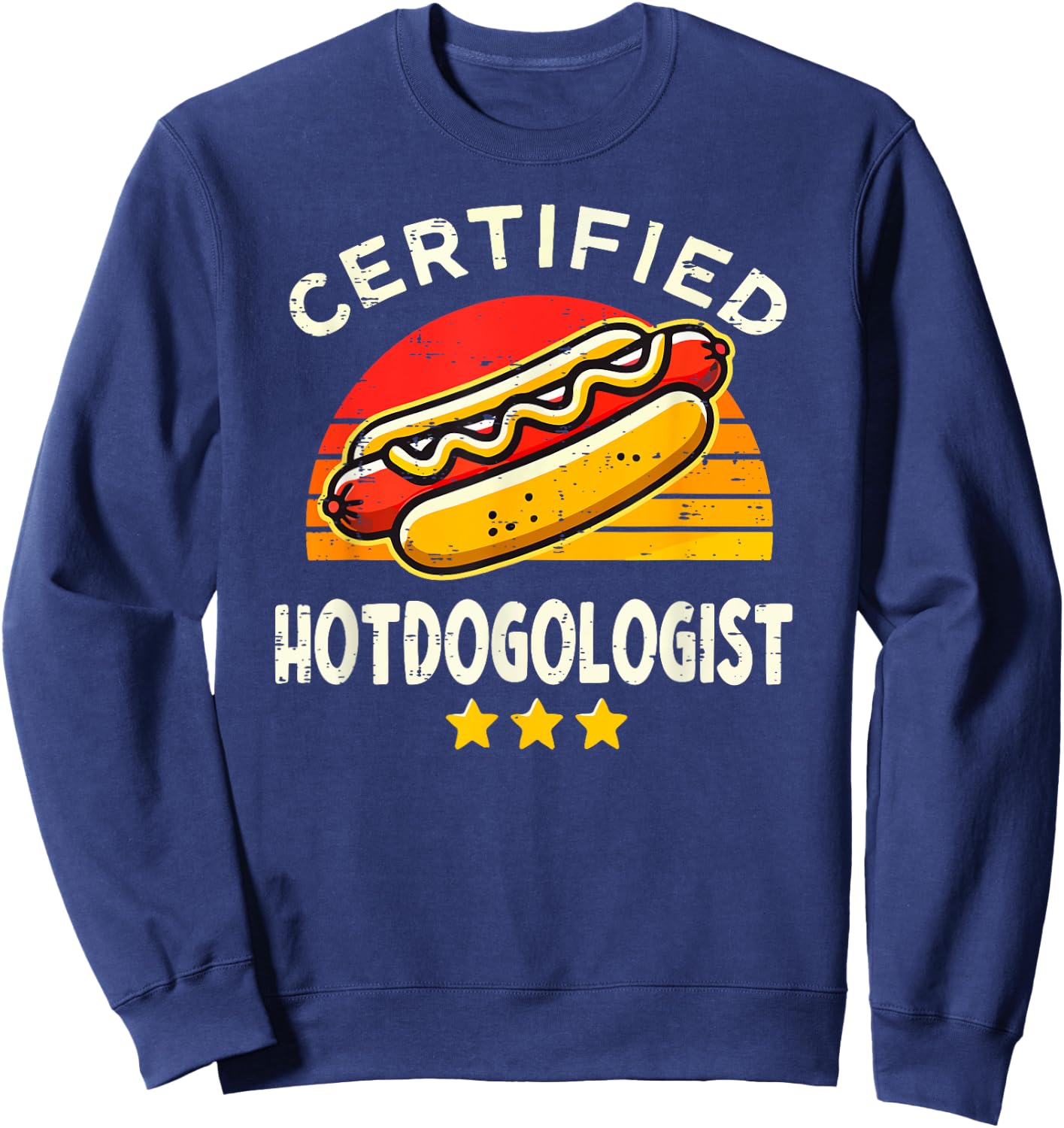 Funny Hotdog Shirt Women Sausage Hot Dog Lover Sweatshirt - Sweatshirt | Navy