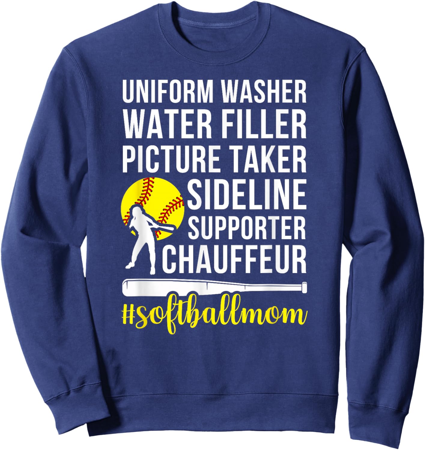 Softball Mom Definition Mom of A Softball Player Mother Sweatshirt - Sweatshirt | Navy