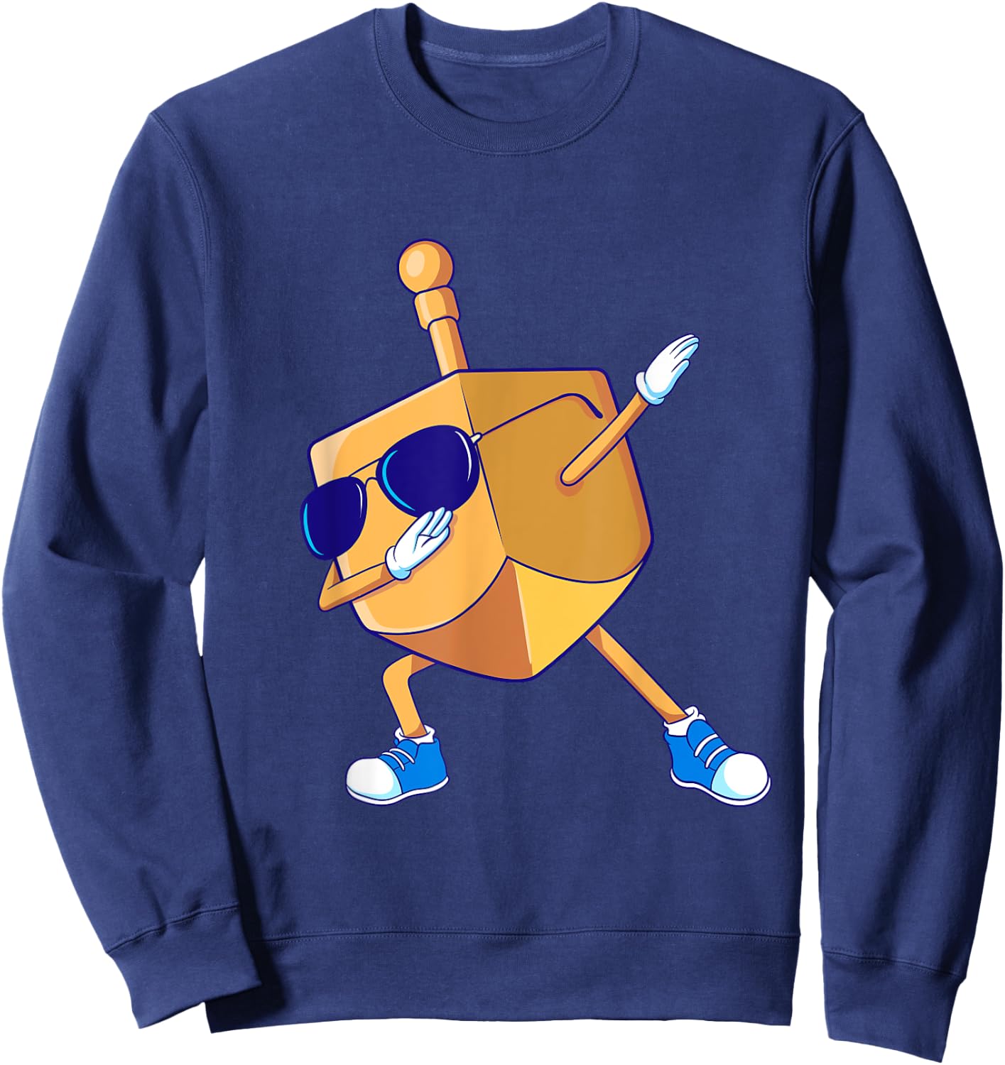 Dabbing Dreidel Hanukkah Dancing Chanukah Kids Girls Boys Sweatshirt - Sweatshirt | Navy