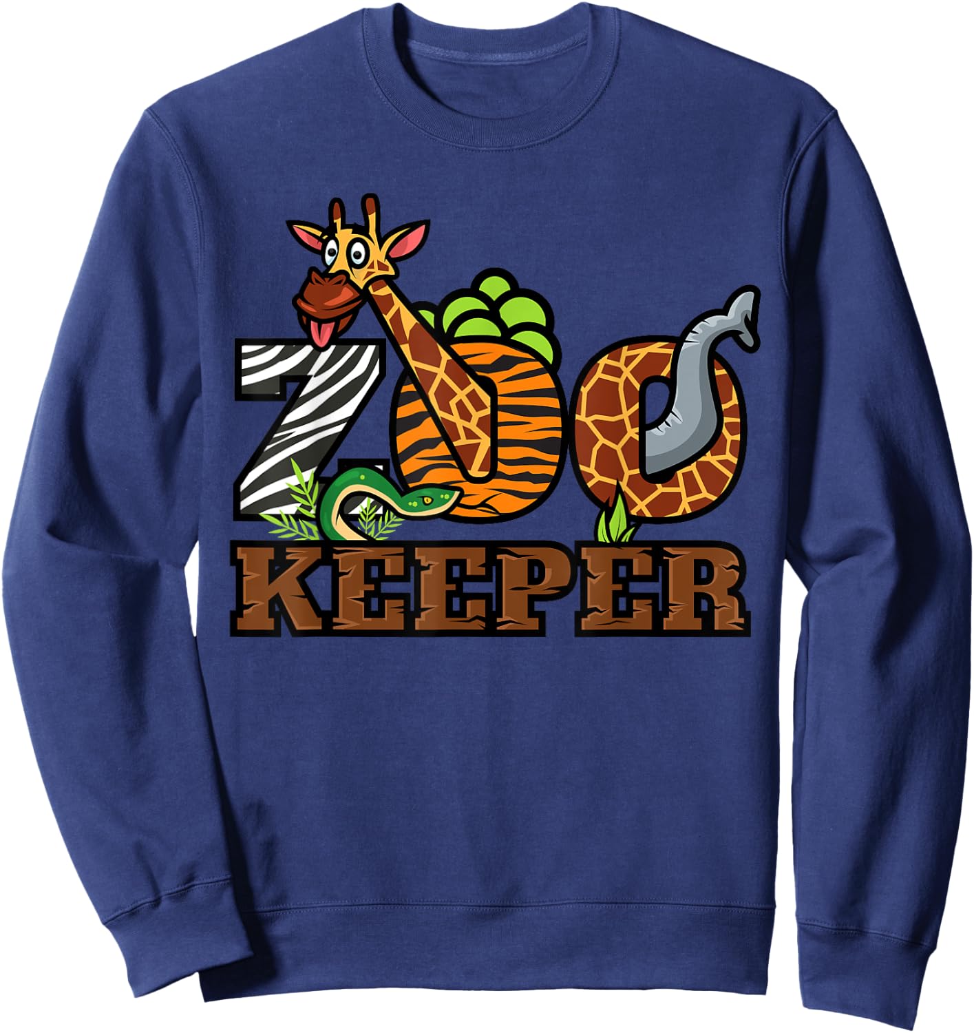 Zoo Keeper Funny Jungle Safari Animal Lover Gift Men Women Sweatshirt - Sweatshirt | Navy