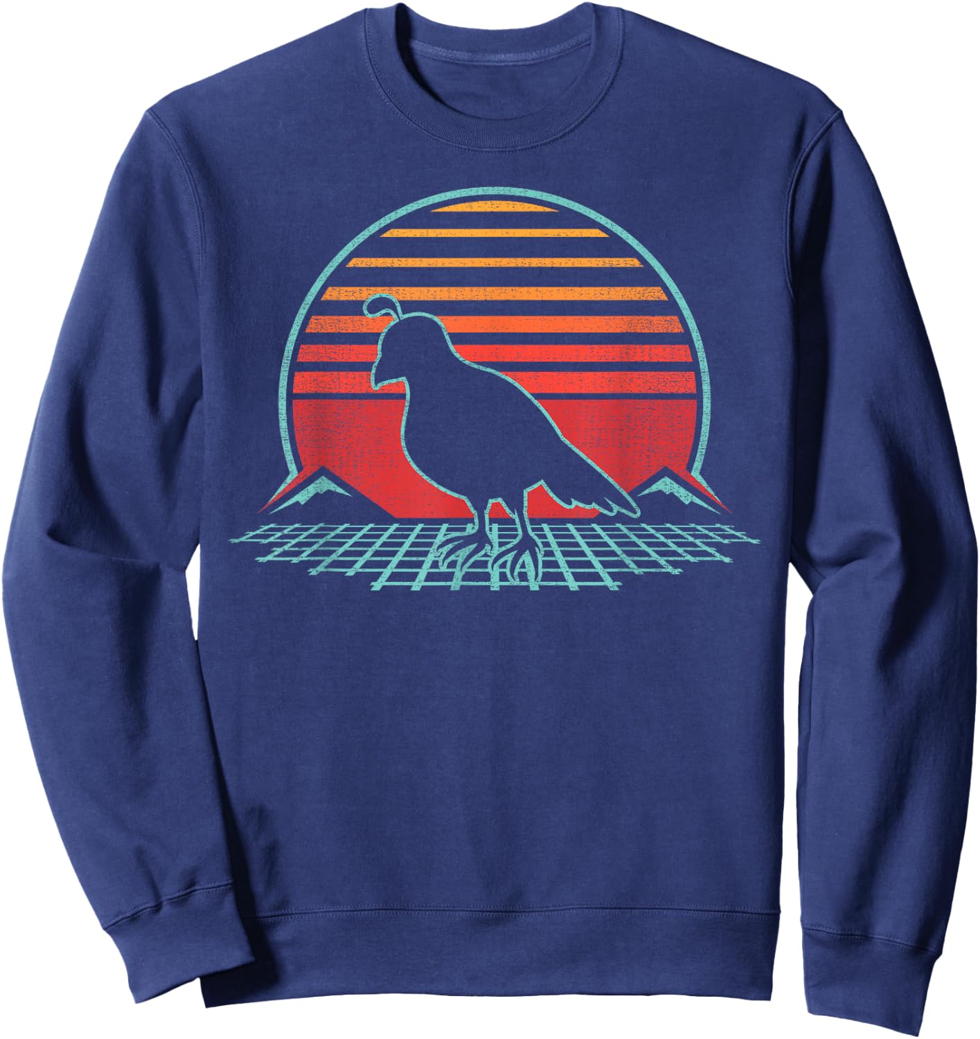 Quail Lover Bird Animal Retro Vintage 80s Style Sweatshirt - Sweatshirt | Navy