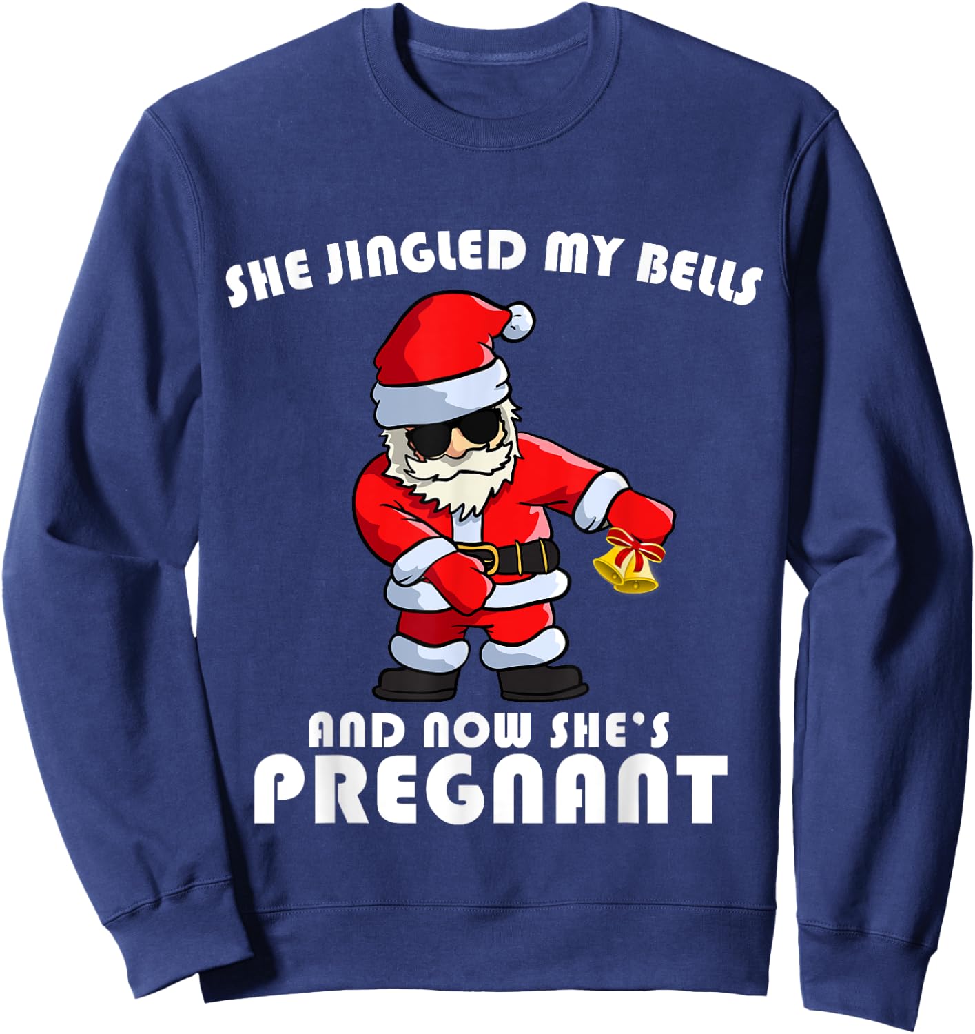 Funny Christmas Pregnancy Announcement Shirt for Dad Sweatshirt - Sweatshirt | Navy