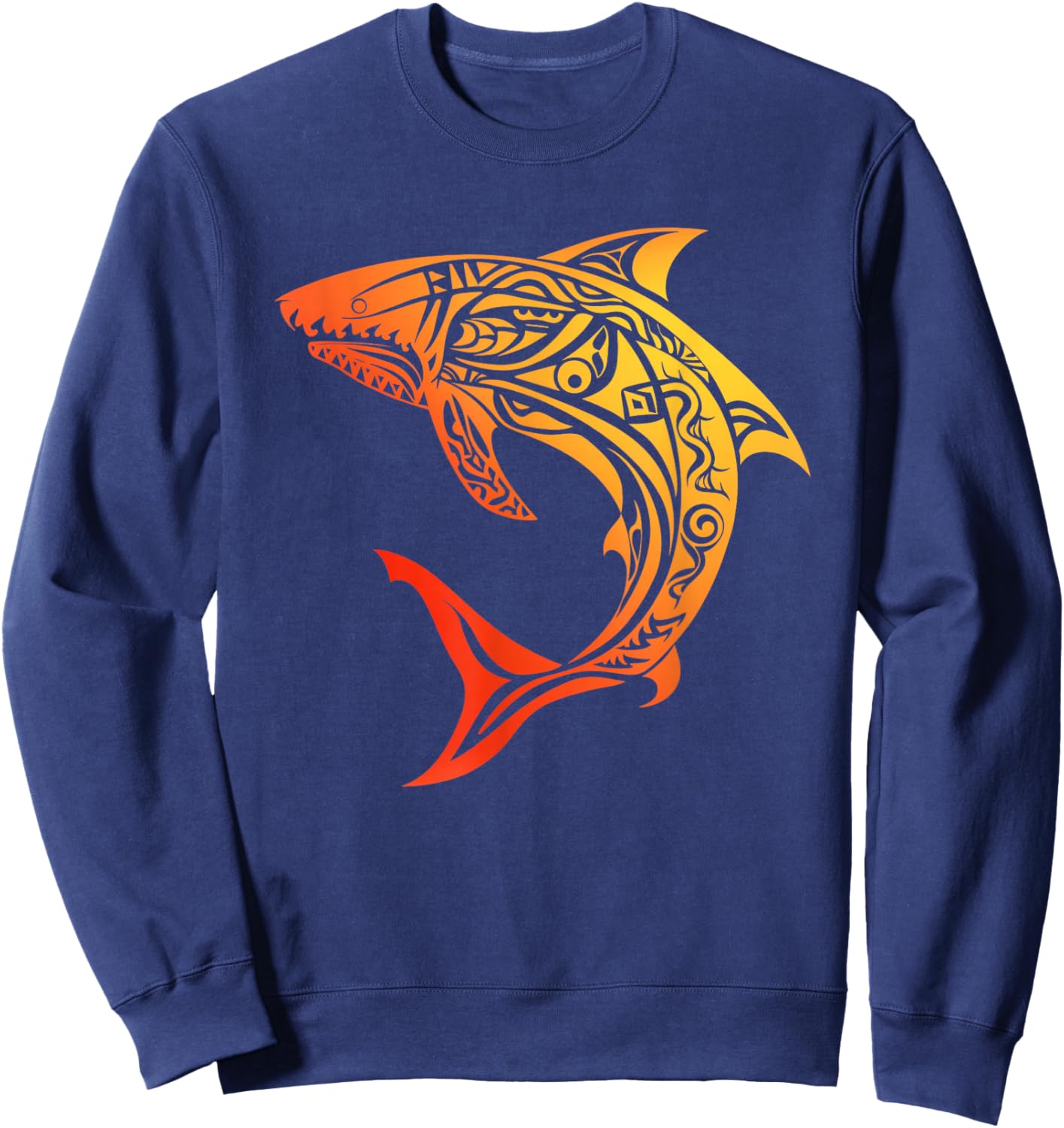 Tribal Shark Shirt - Maori Shirt - Hawaiian Tribal Sweatshirt - Sweatshirt | Navy
