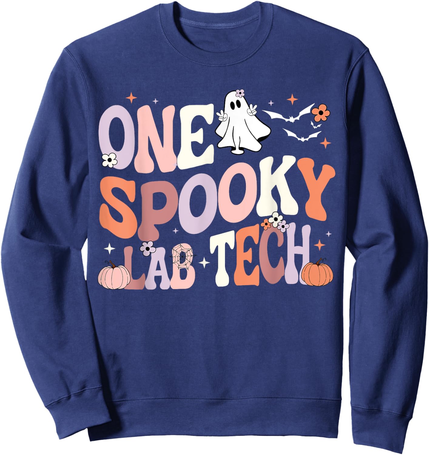 Cute One Spooky Lab Tech Laboratory Technician Halloween Sweatshirt - Sweatshirt | Navy