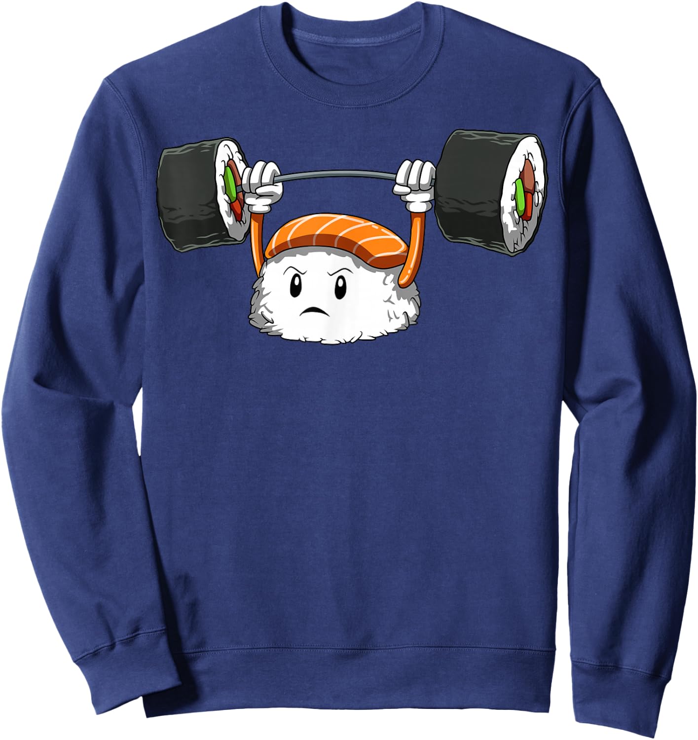 Sushi Weight Lifting Gym Sushi Workout Japanese Bodybuilder Sweatshirt - Sweatshirt | Navy