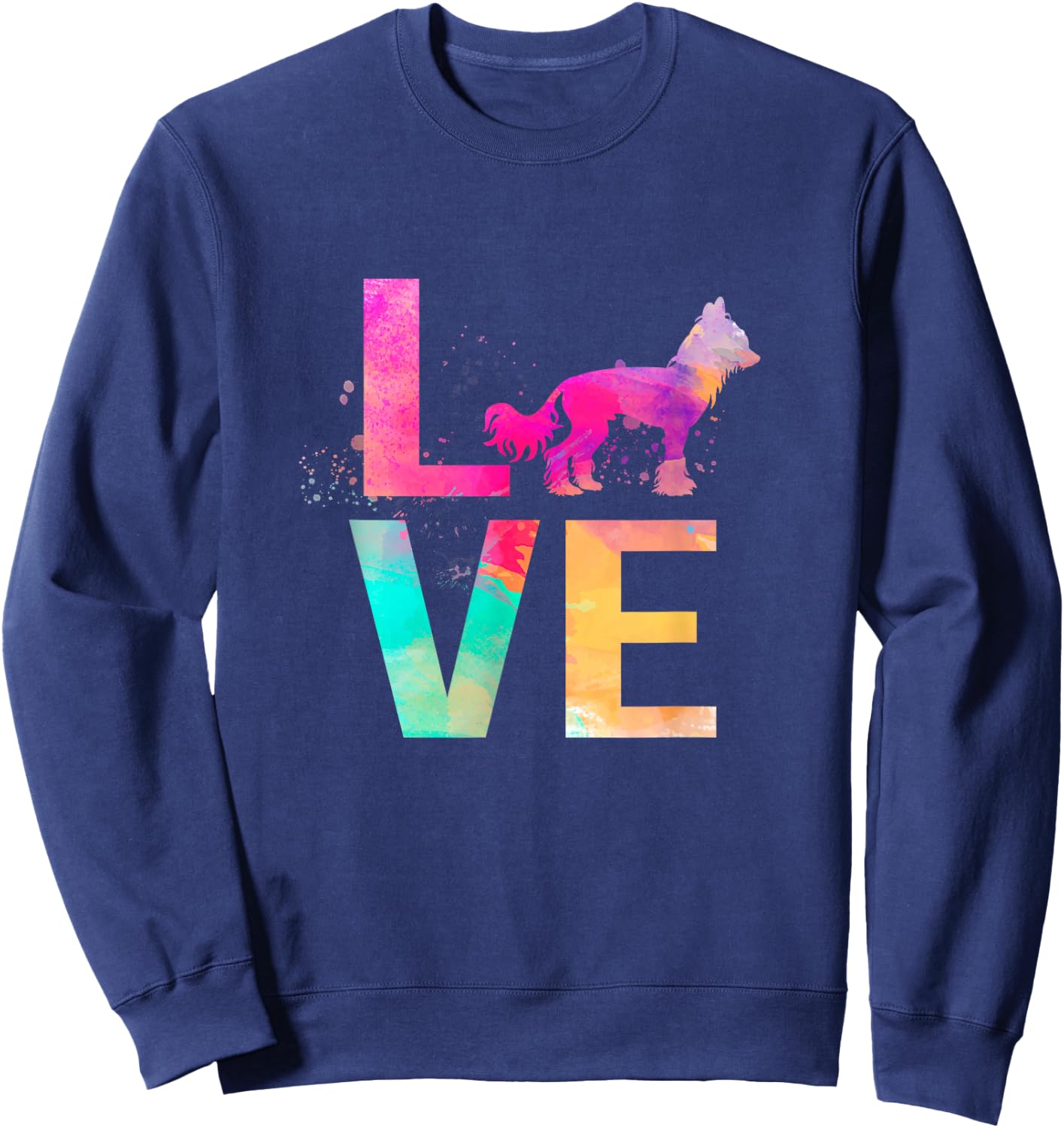 Colorful Chinese Crested Dog Mom Gifts Chinese Crested Sweatshirt - Sweatshirt | Navy
