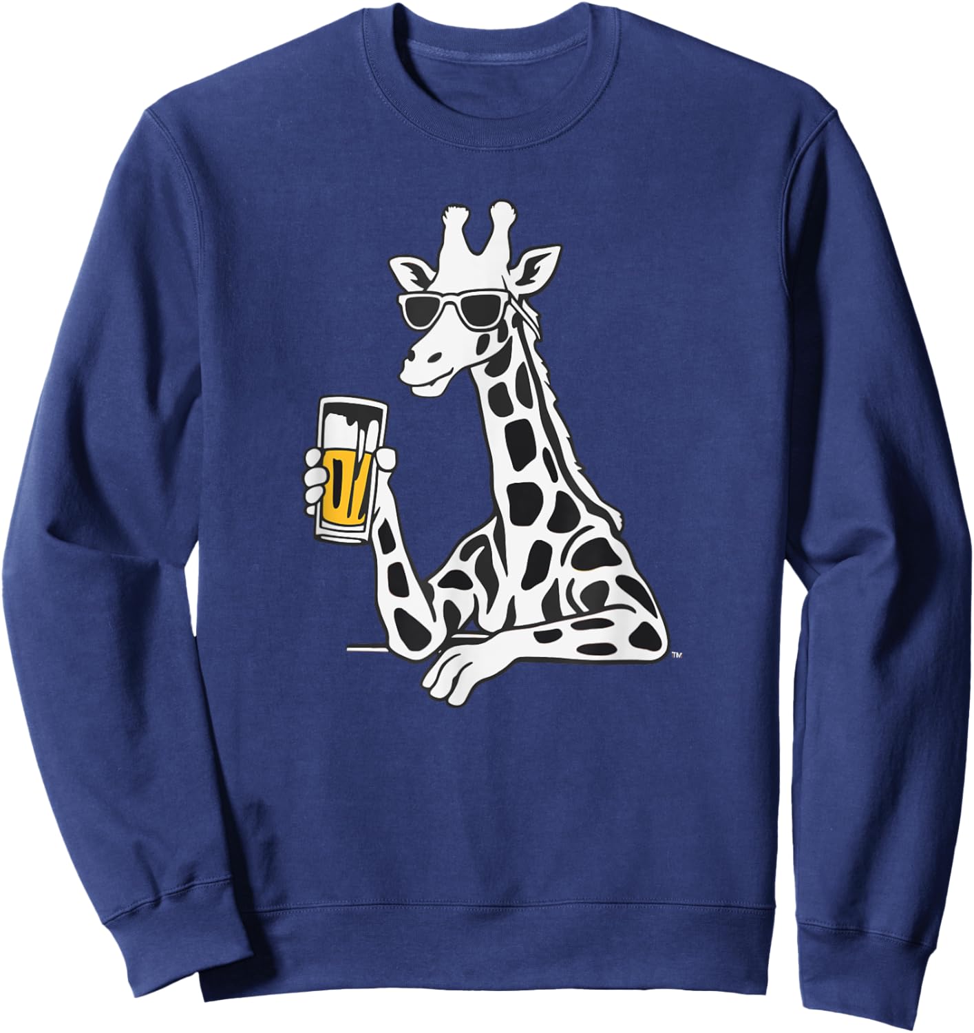 Cool Sunglasses Giraffe Drinking Beer Giraffes Sweatshirt - Sweatshirt | Navy
