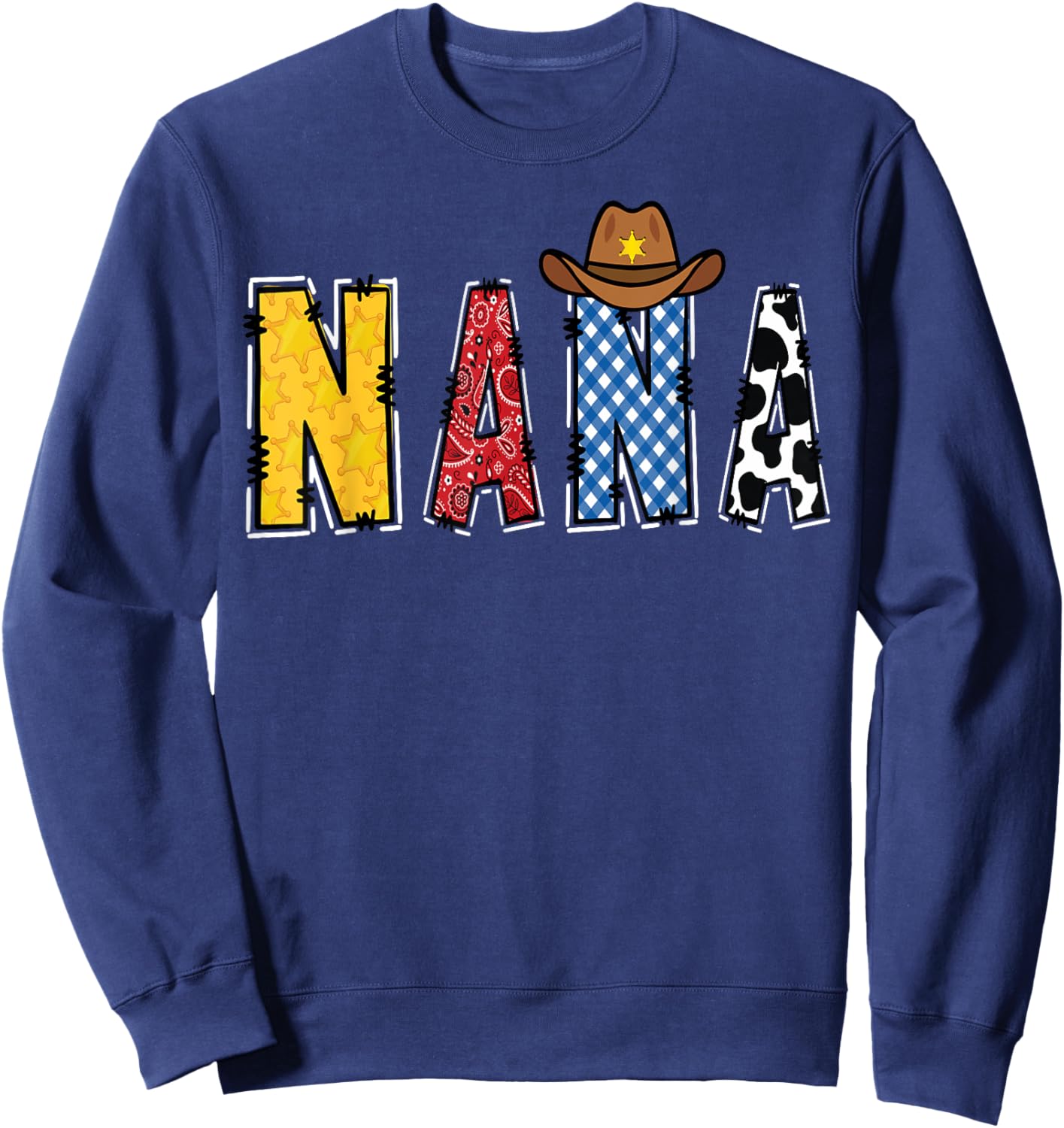 Cowboy Nana Western Rodeo Theme Kids Birthday Party Sweatshirt - Sweatshirt | Navy