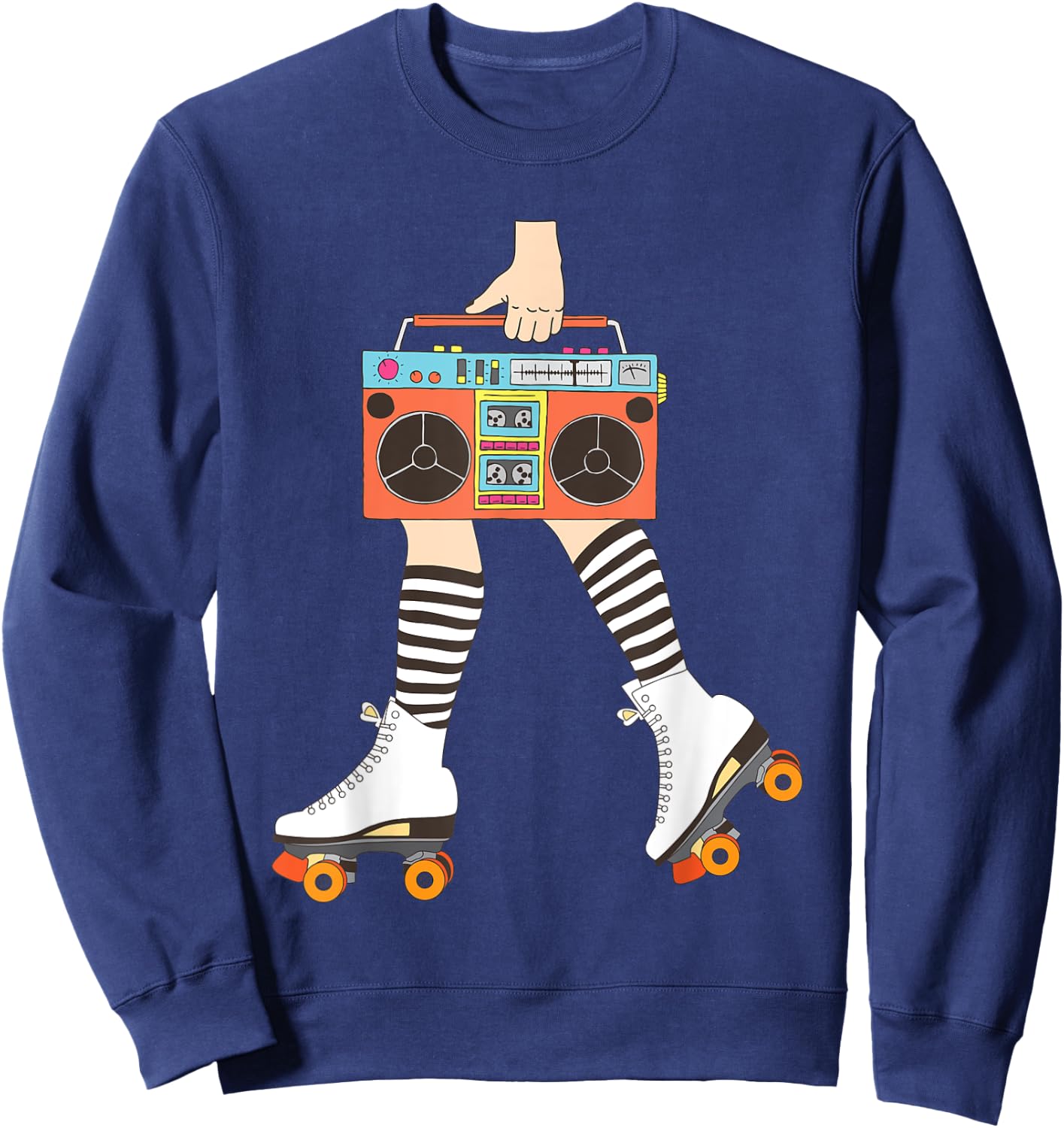 Roller Skating Retro Vintage Roller Derby Roller Skater Sweatshirt - Sweatshirt | Navy
