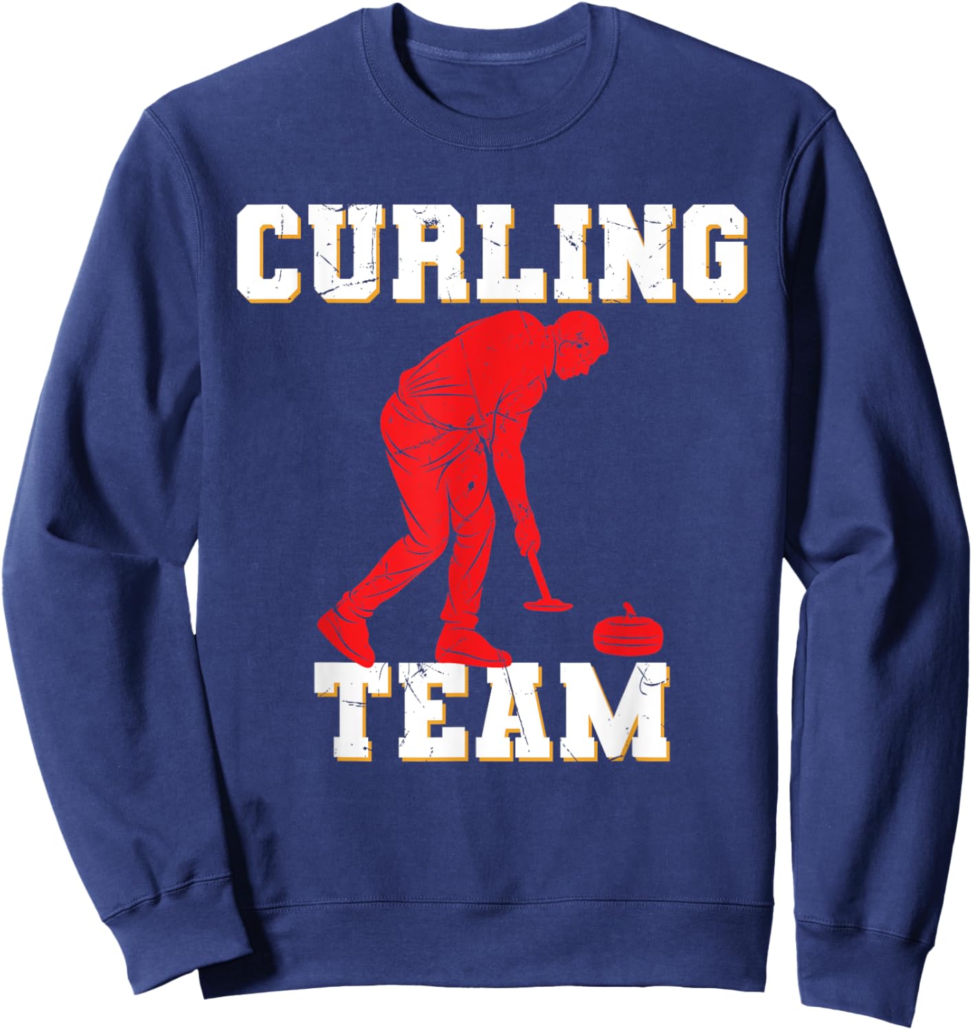 Curling Player Winter Sports Sweatshirt - Sweatshirt | Navy
