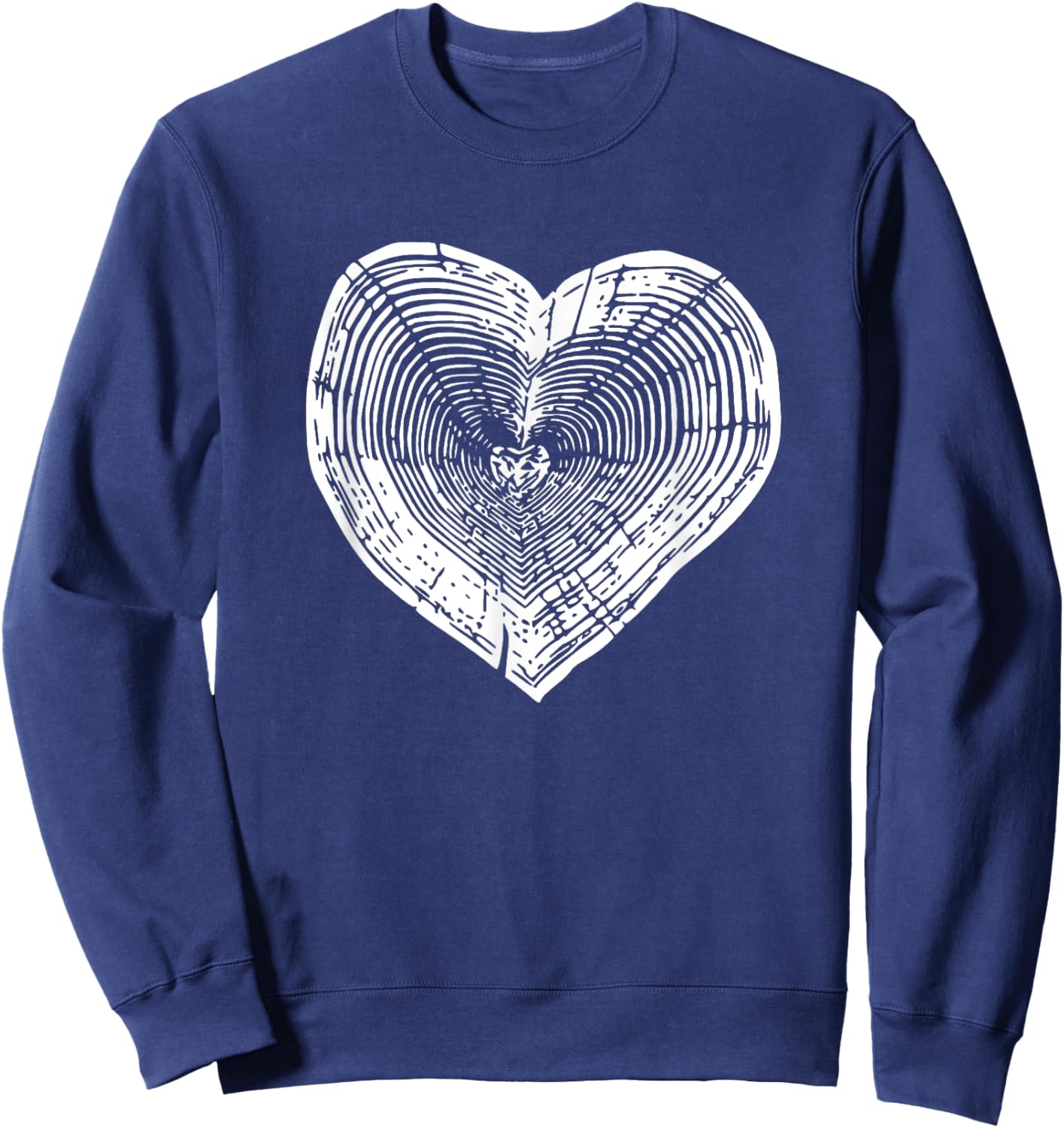 Outdoor Nature Lover Tree Ring Heart Earth Day Sweatshirt - Sweatshirt | Navy