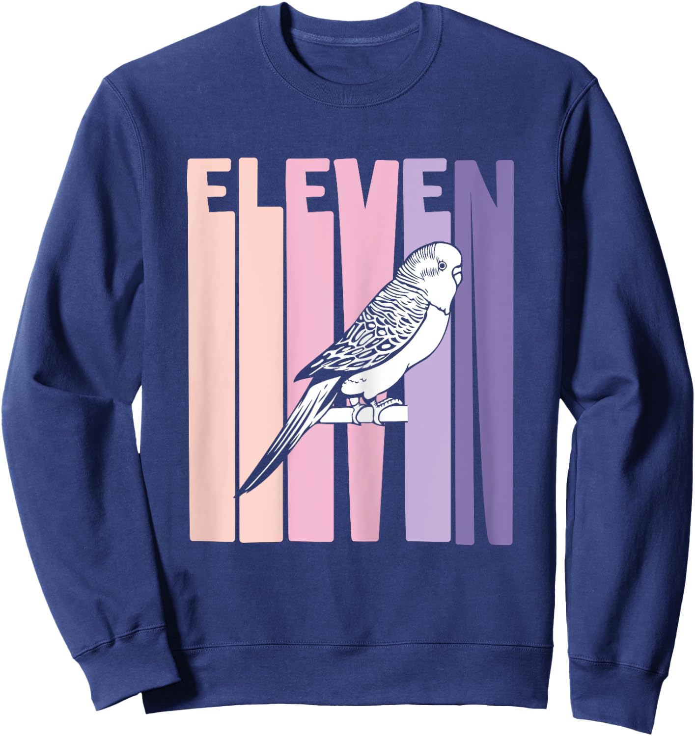 11 Year Old Budgie Parakeet Lover Birthday Girl 11th B-Day Sweatshirt - Sweatshirt | Navy