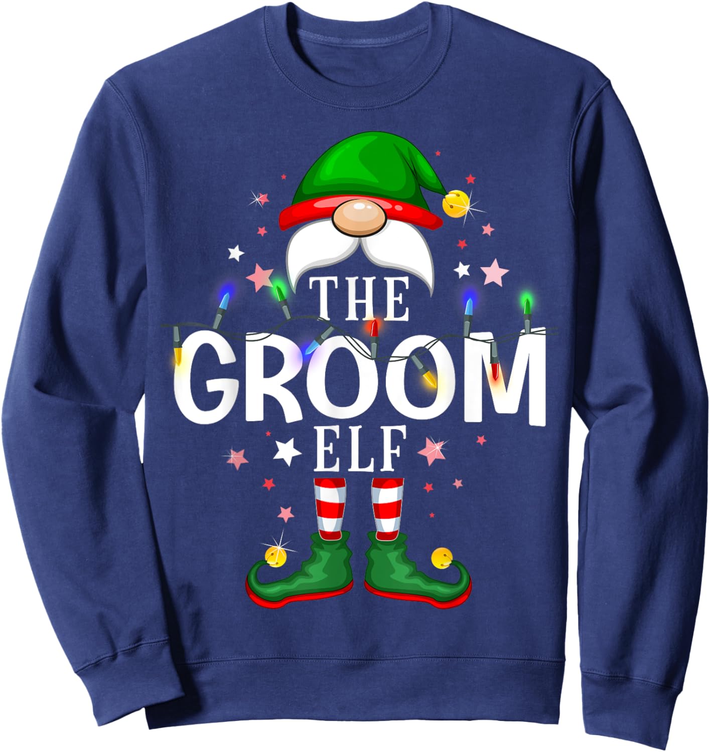 The Groom Elf Christmas Family Pajama Party Sweatshirt - Sweatshirt | Navy