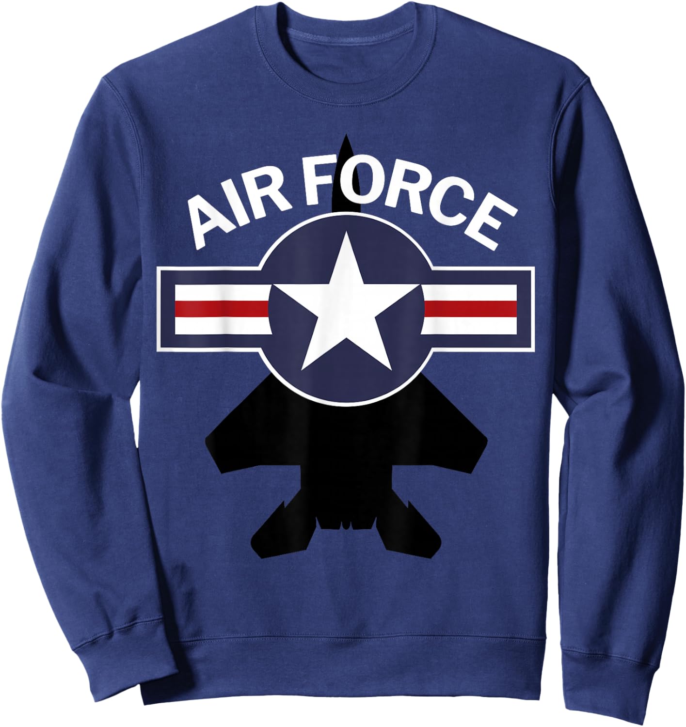 Air Force with F15 Jet and Vintage Roundel Small Sweatshirt - Sweatshirt | Navy